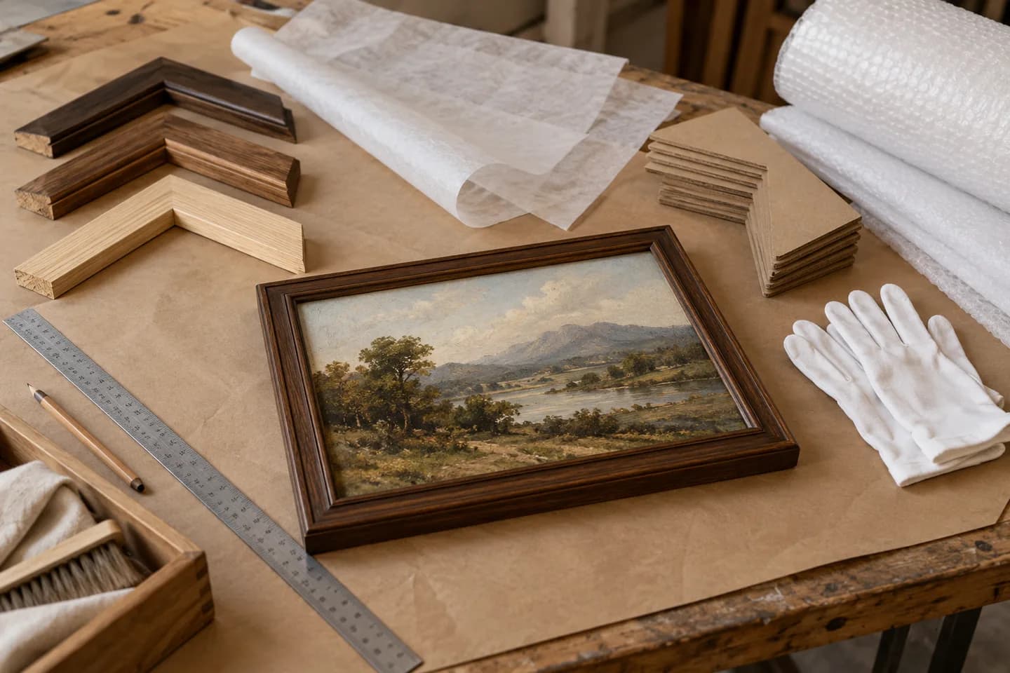 Illustrative painting and craft scene