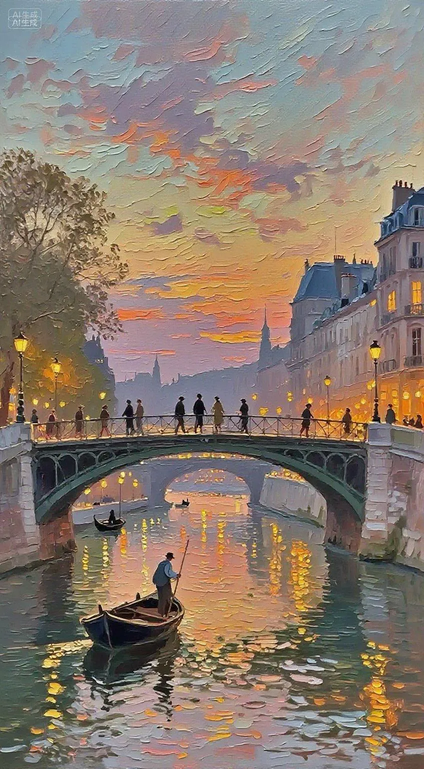 Bridge at Dusk — Oil on canvas