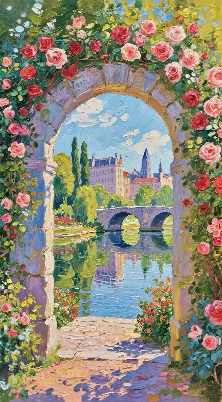 Dreams by the River Bridge — Oil on canvas