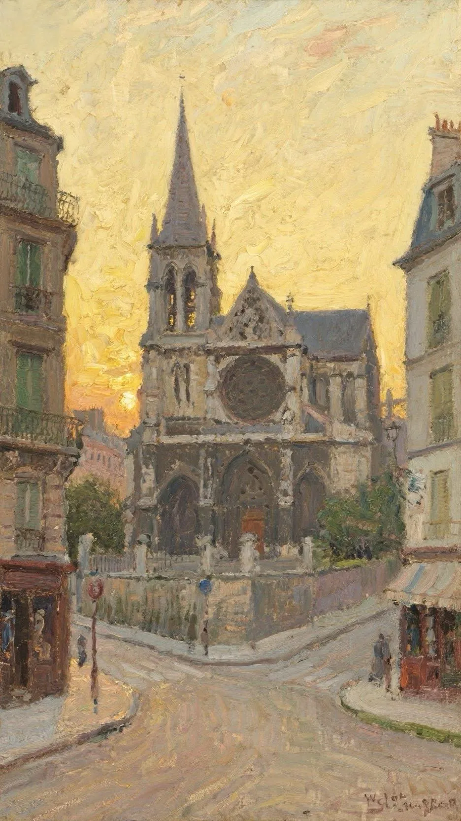Church at Dusk — Oil on canvas