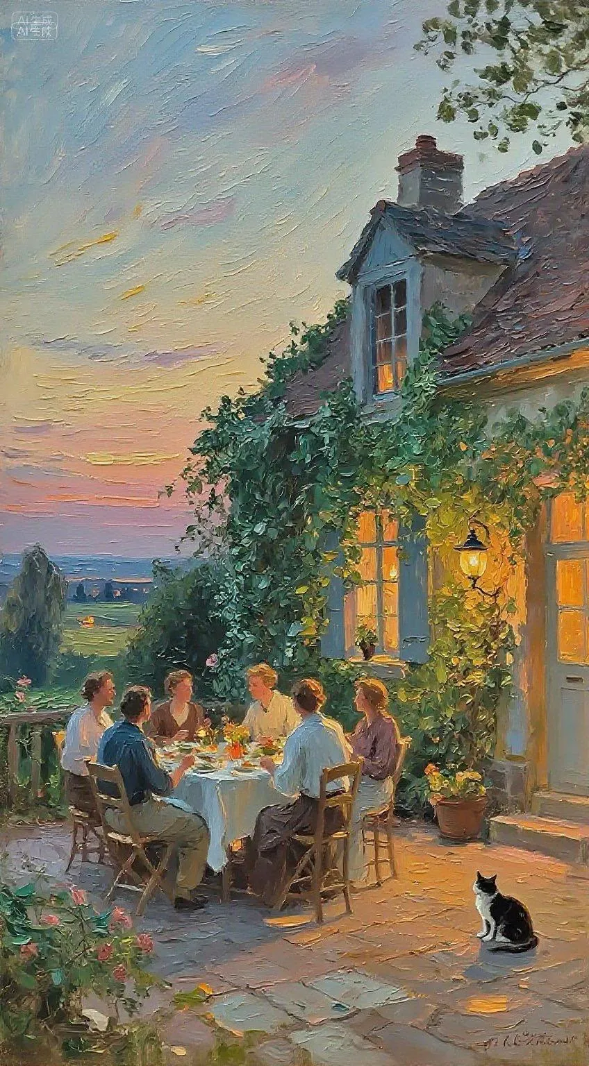Twilight Feast — Oil on canvas