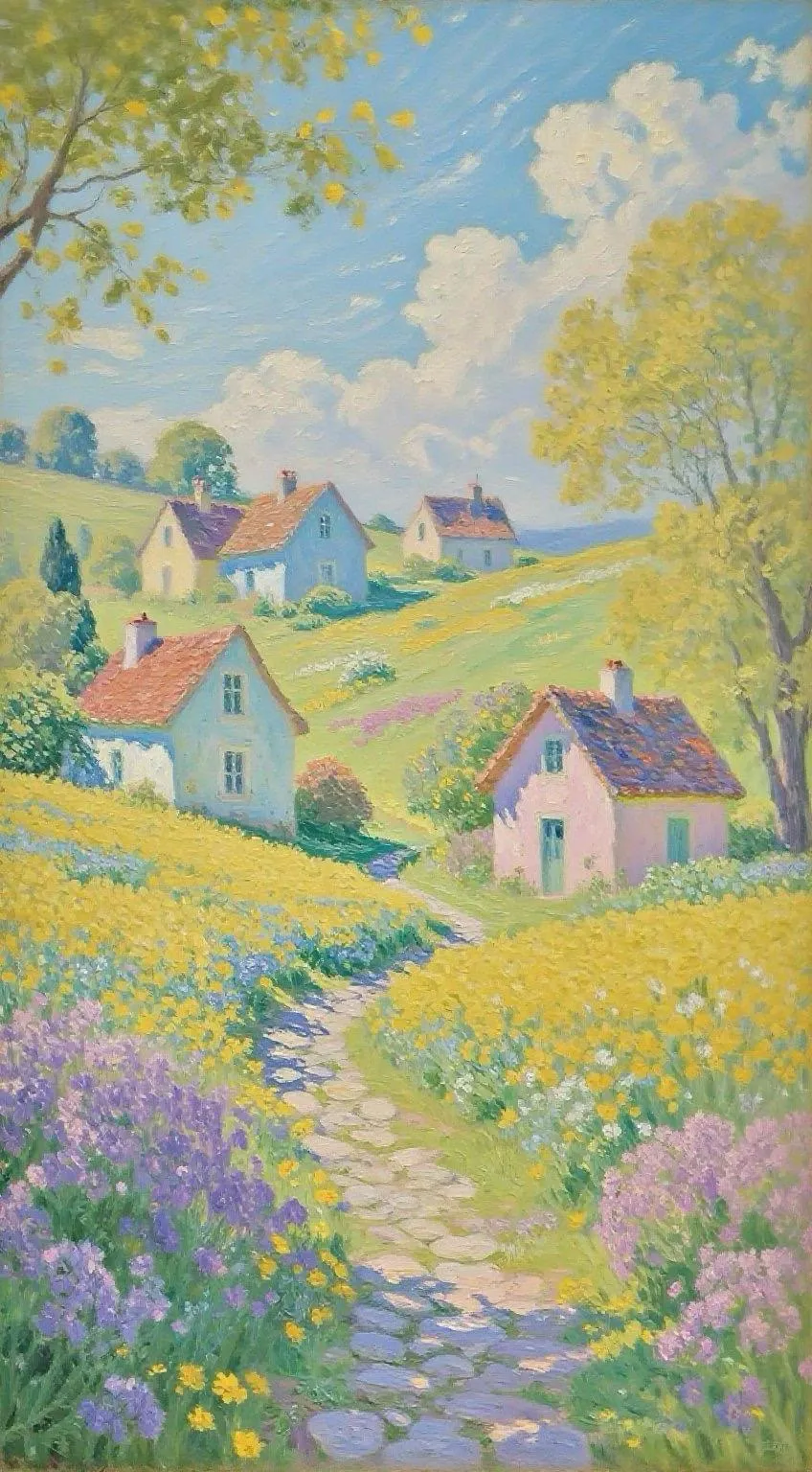 Country Garden Path — Oil on canvas