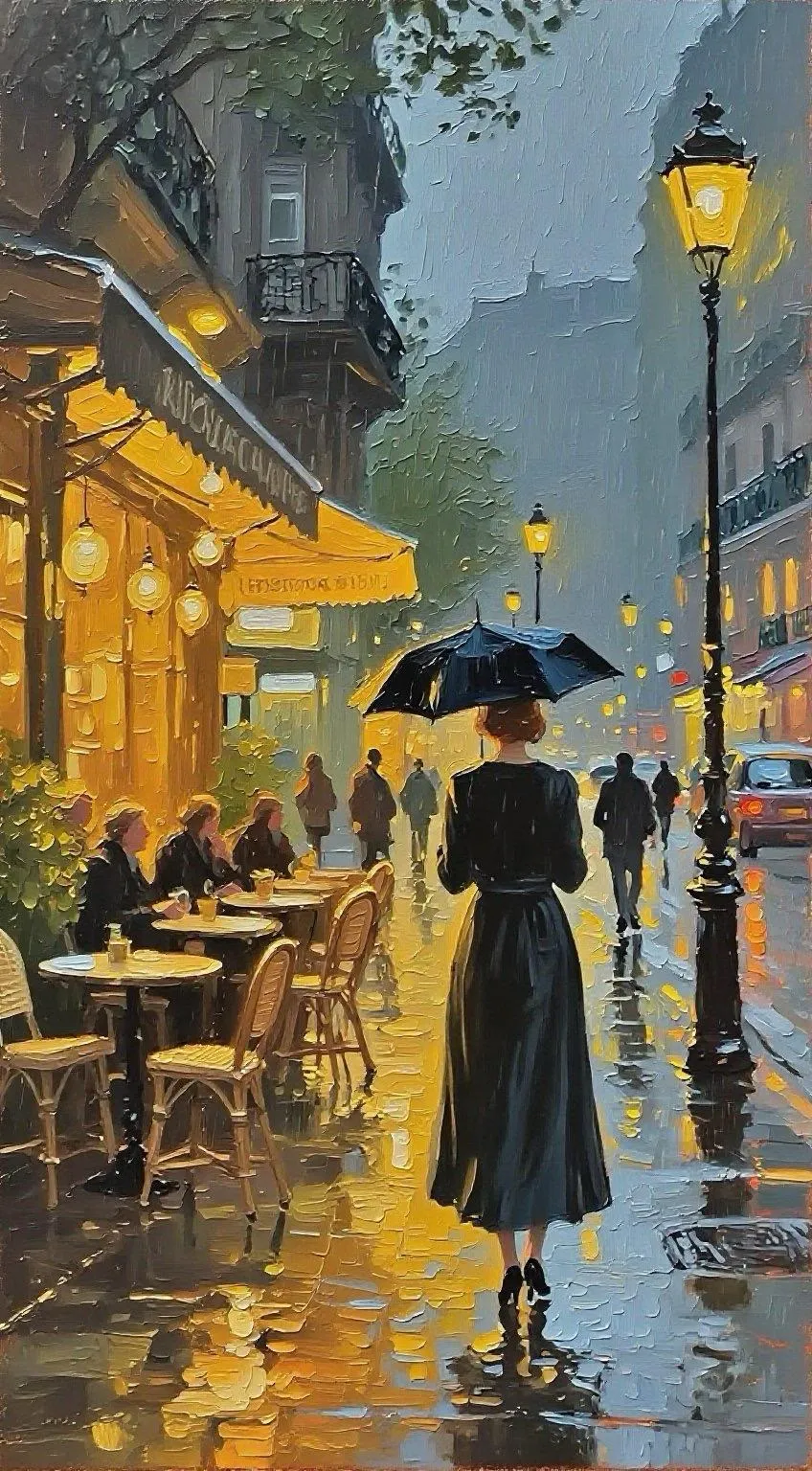Umbrella Silhouettes — Oil on canvas