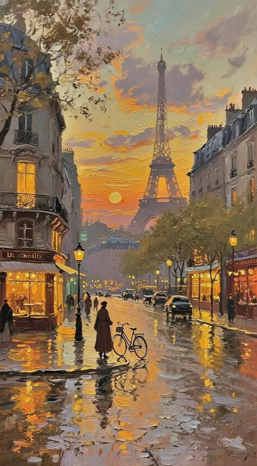 Paris Street — Oil on canvas