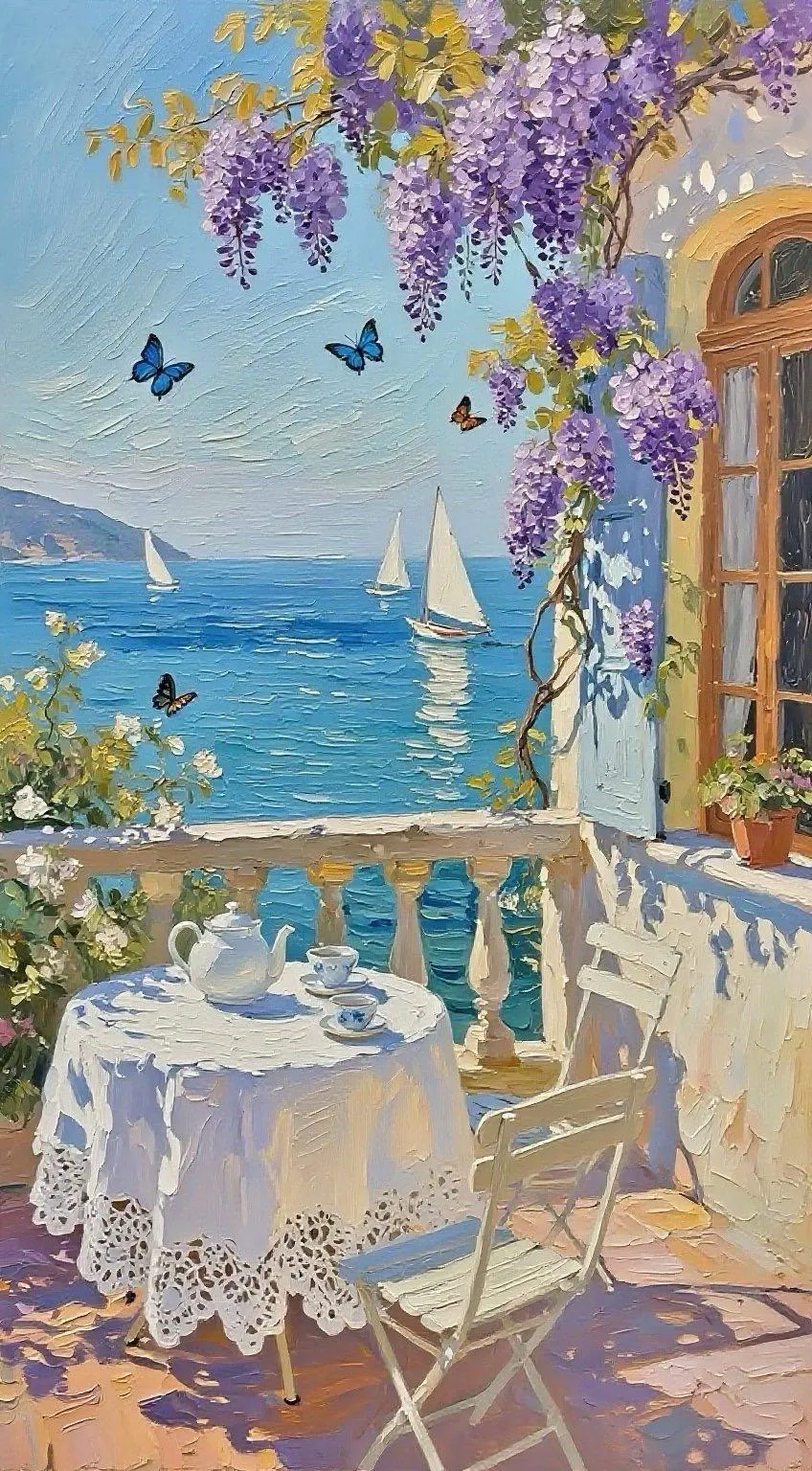 蓝海晴日 — Oil on canvas