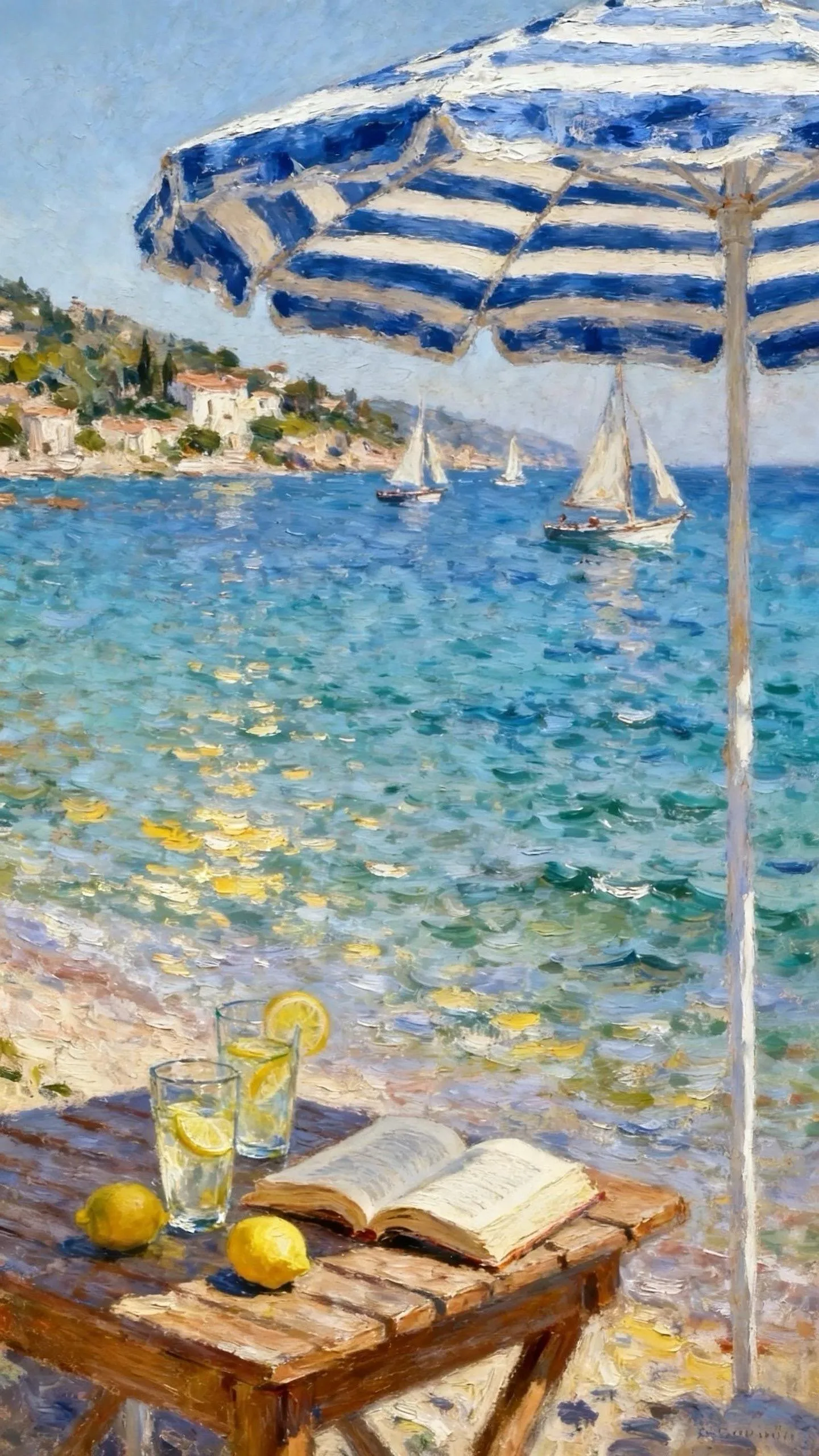 海畔的柠色书事 — Oil on canvas