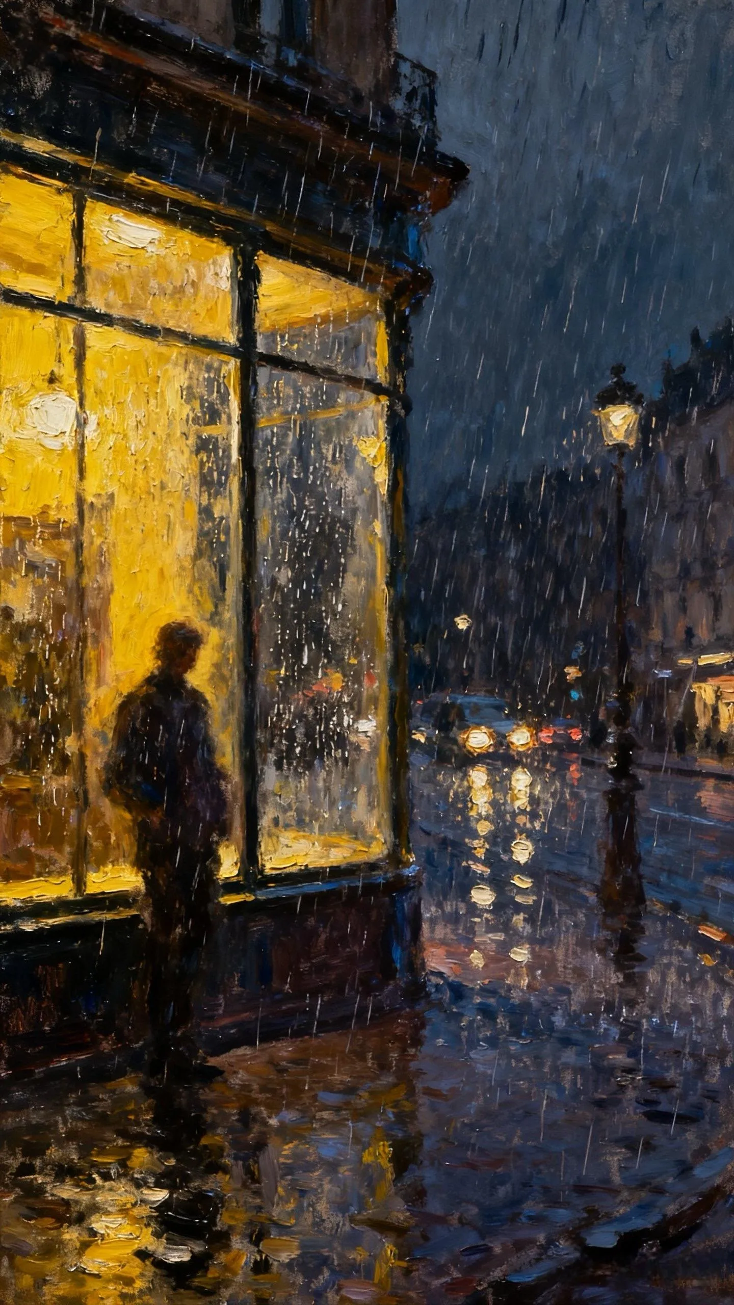 雨夜橱窗 — Oil on canvas