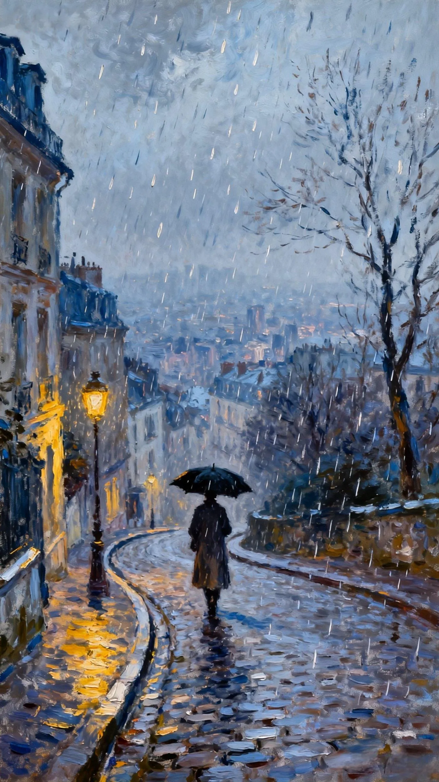 雨巷孤行 — Oil on canvas