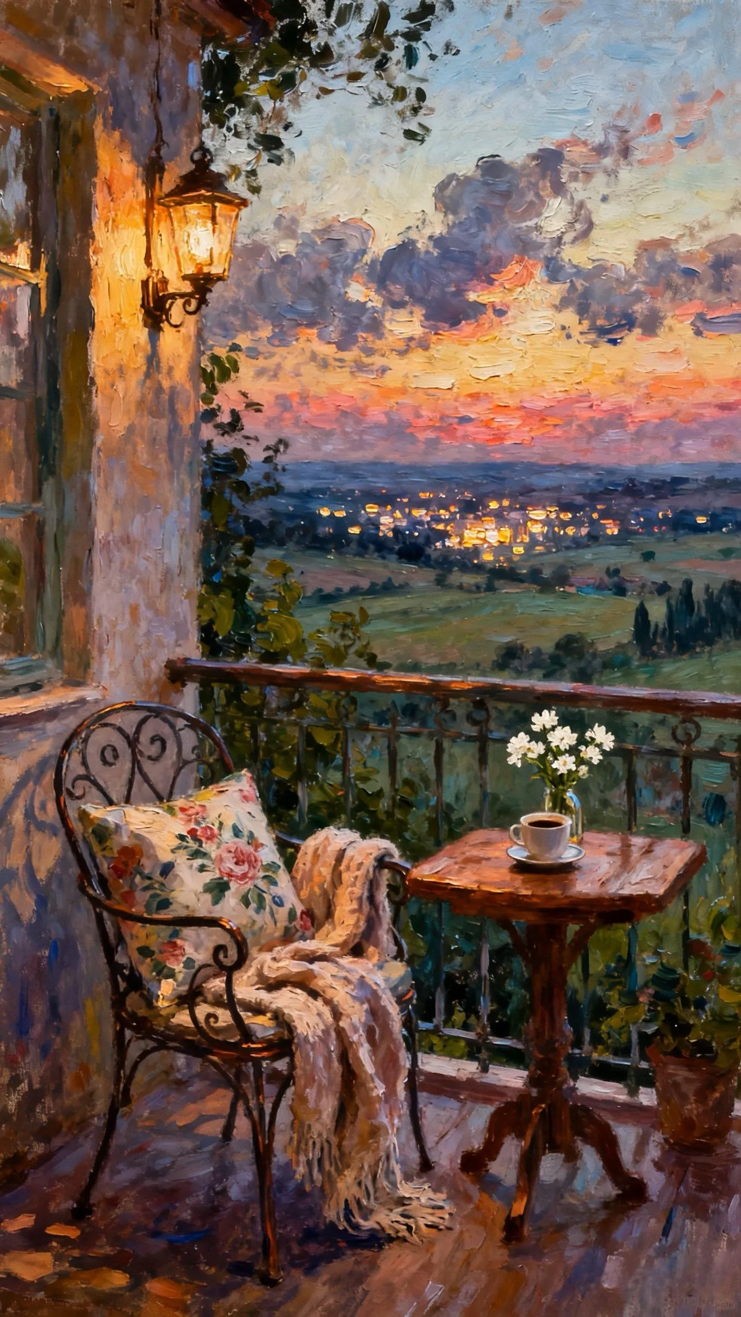 晚风露台 — Oil on canvas