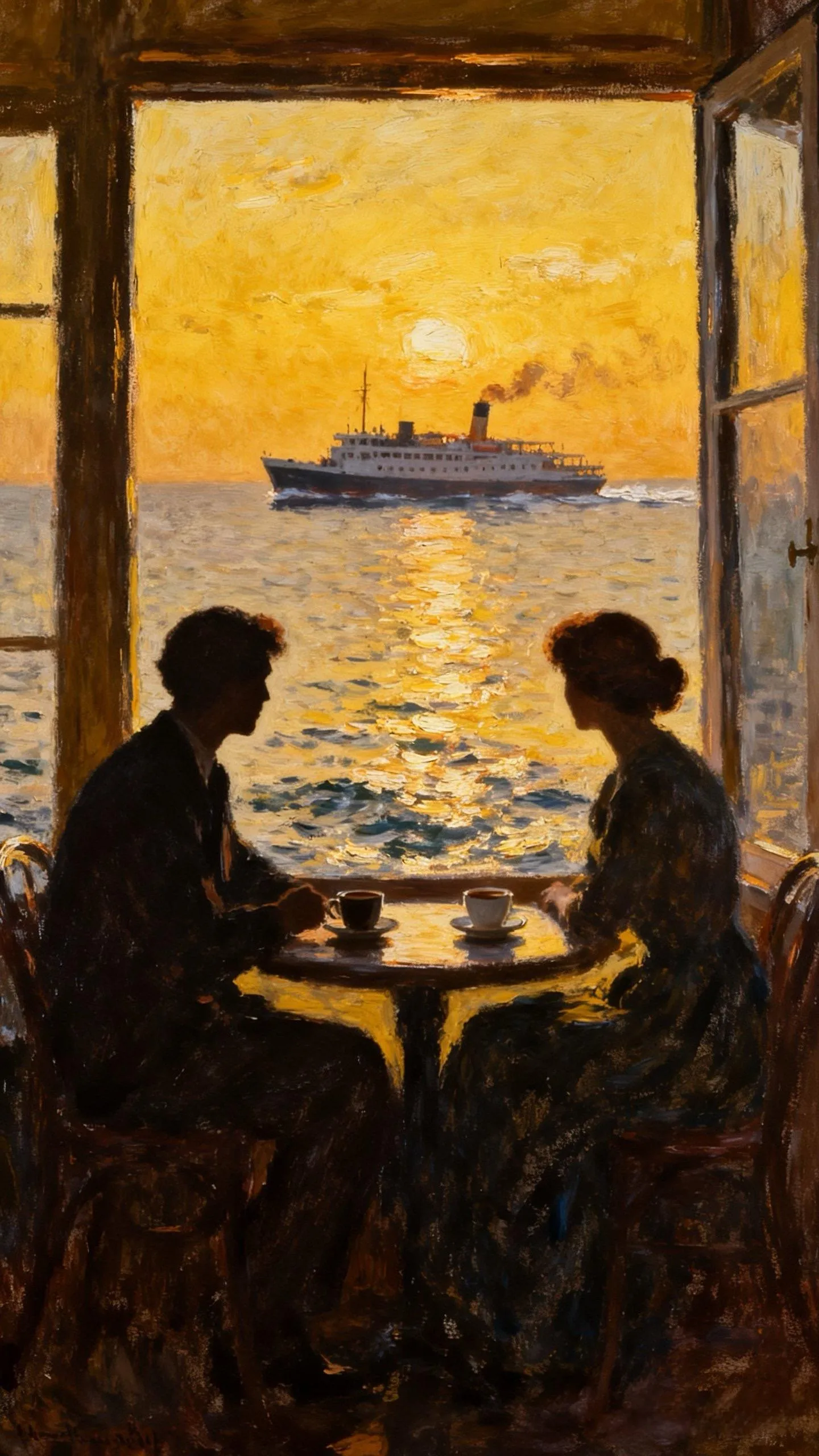 舷窗私语 — Oil on canvas