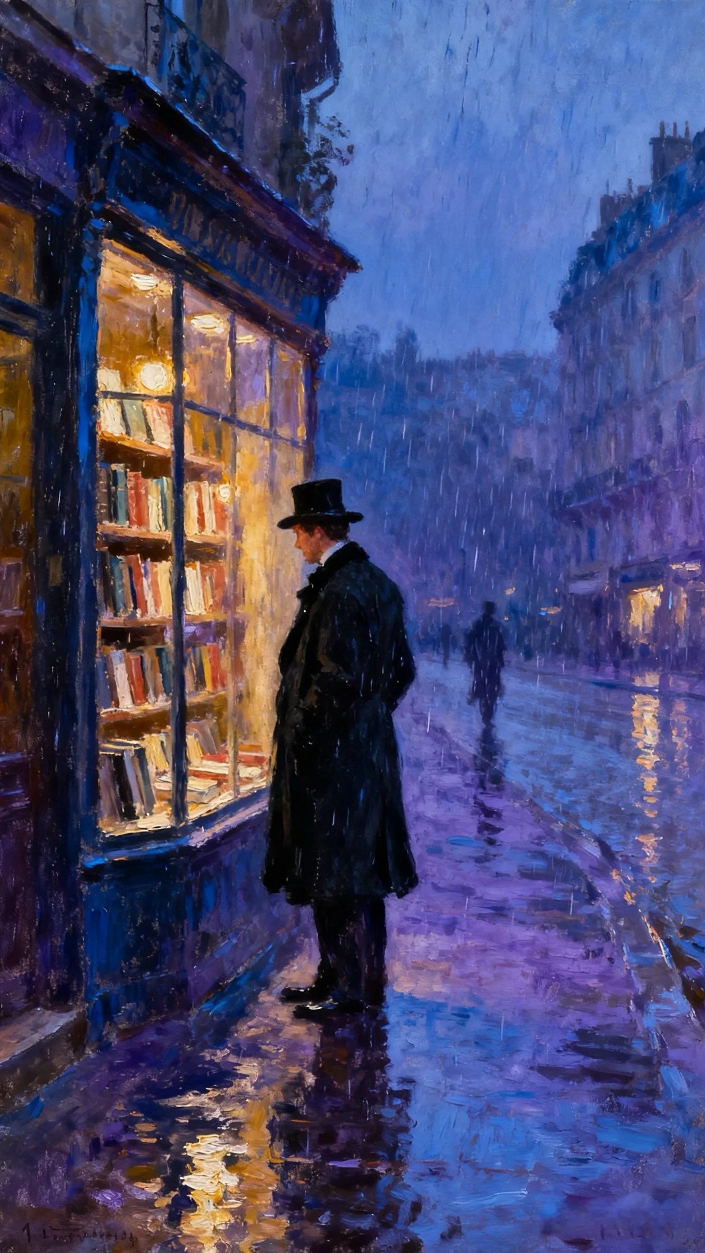 雨夜书梦 — Oil on canvas