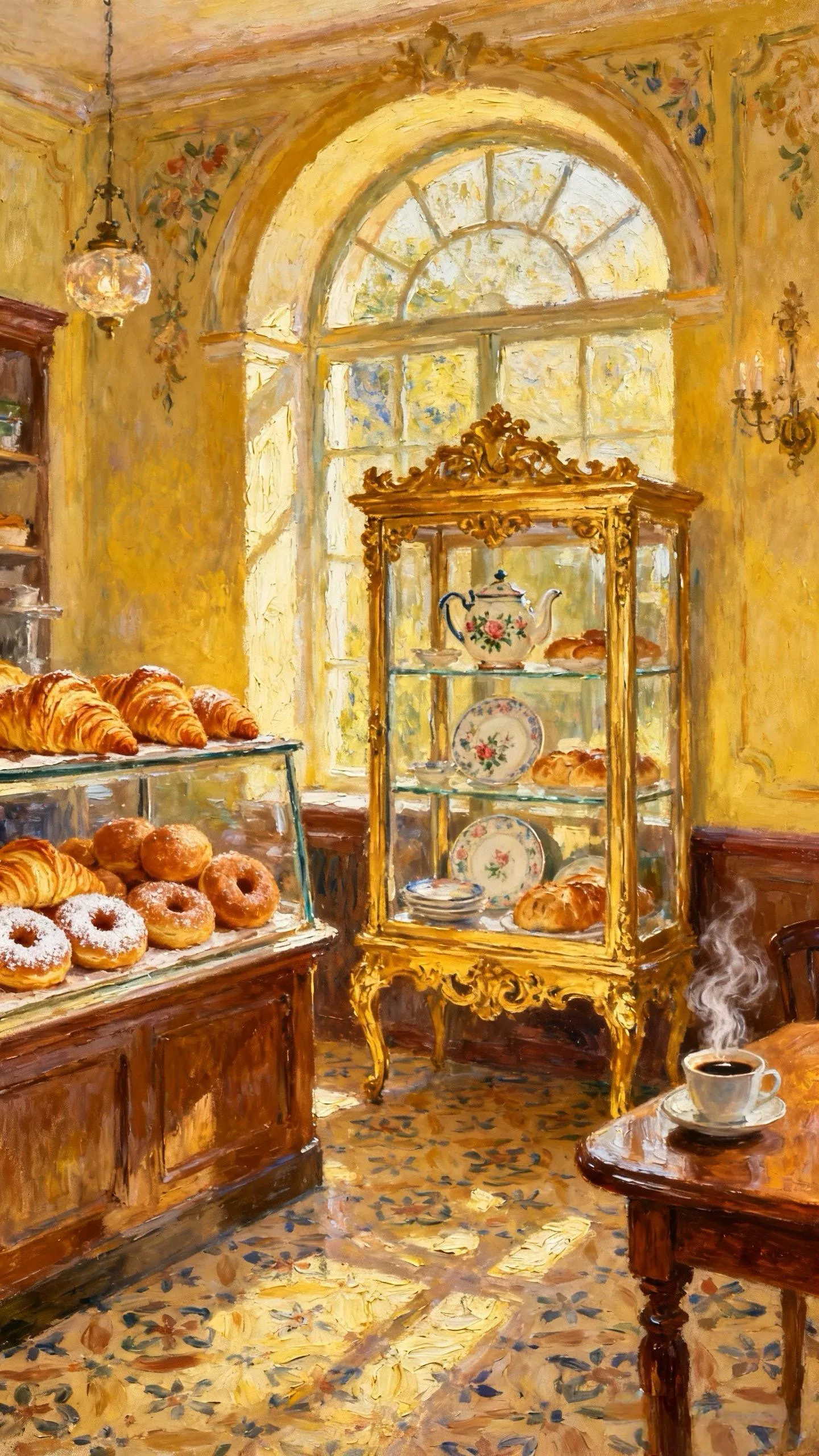 烘焙屋的暖光诗 — Oil on canvas
