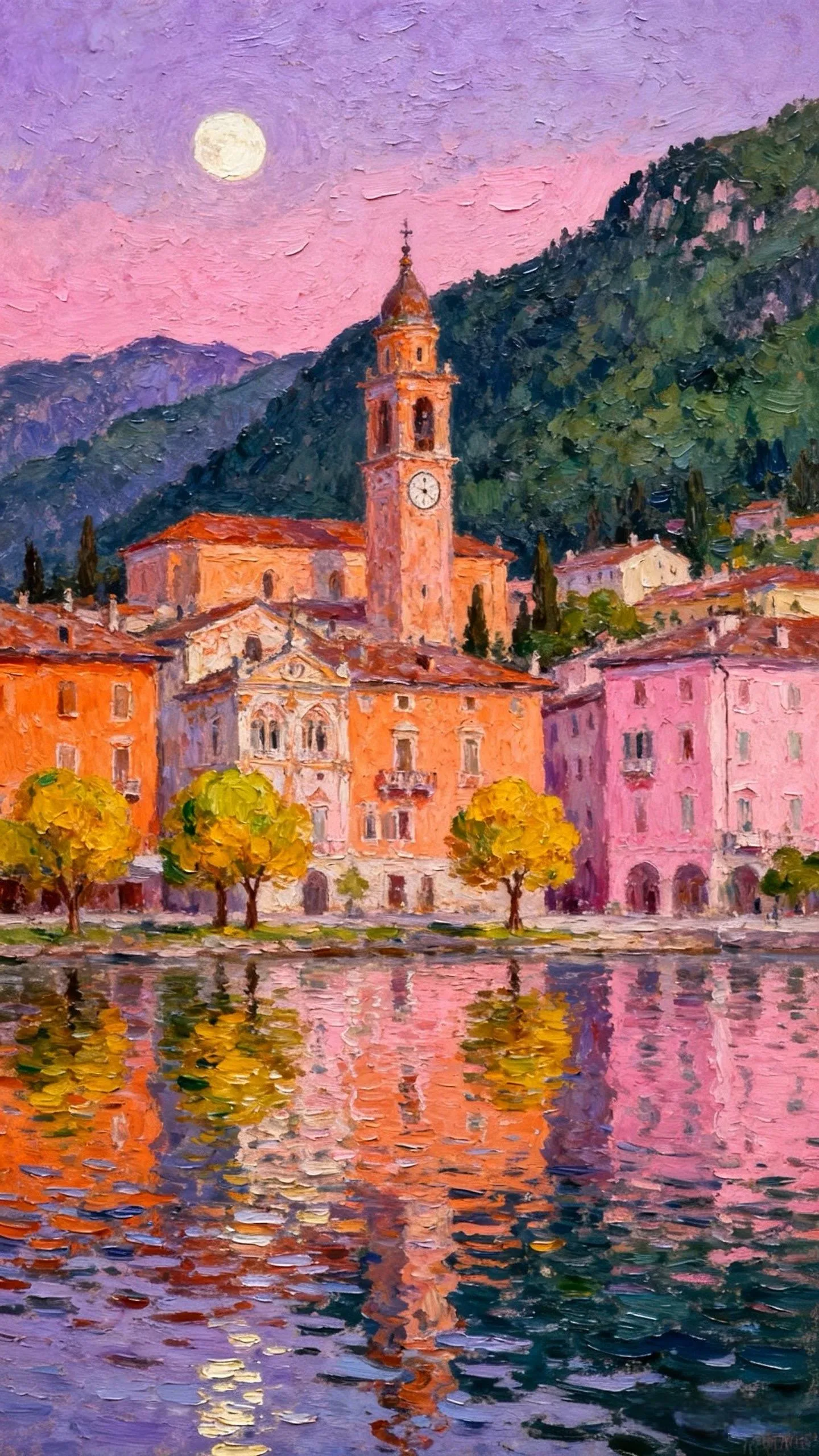 湖畔月镇的梦 — Oil on canvas
