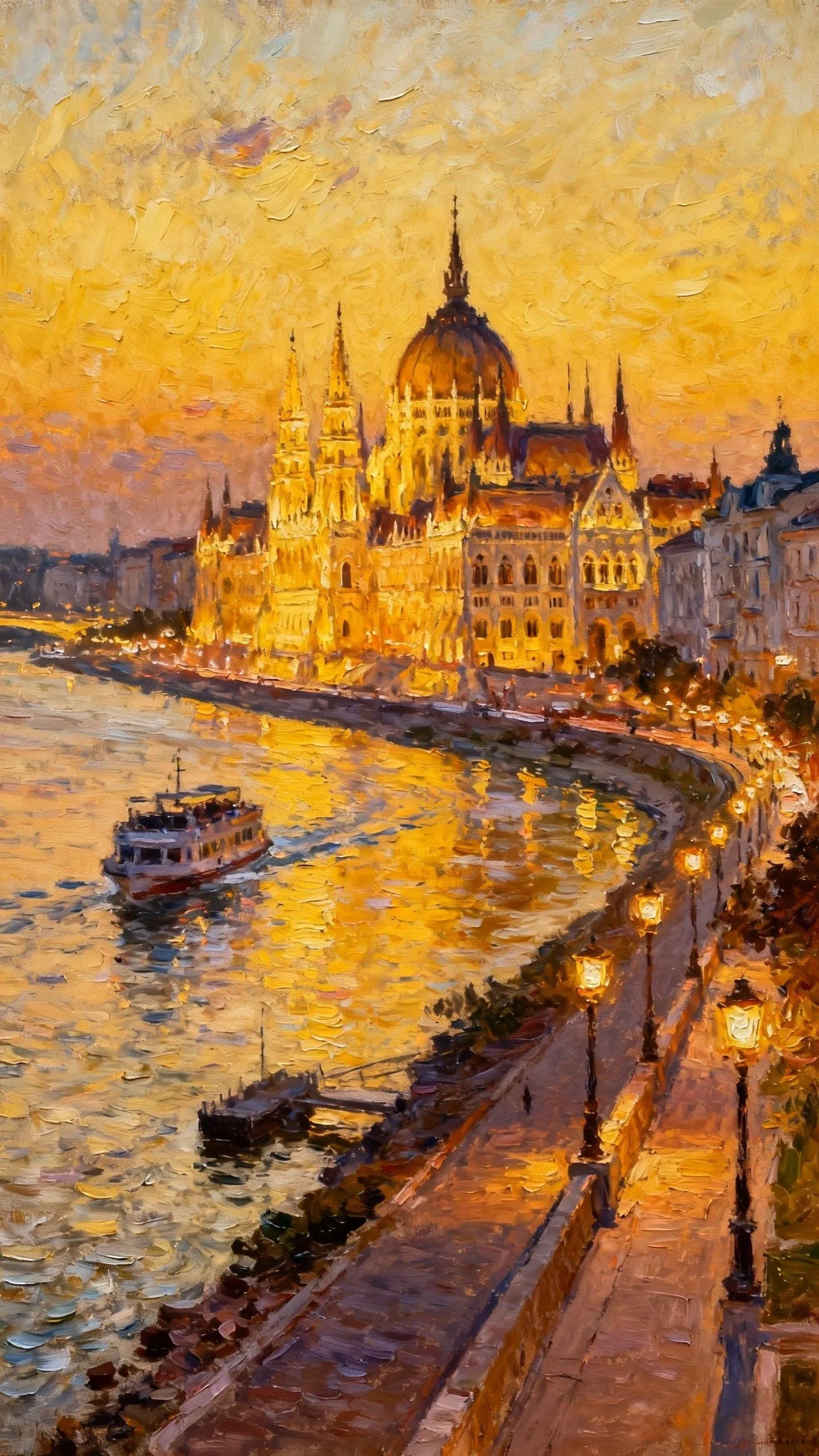 多瑙金辉 — Oil on canvas