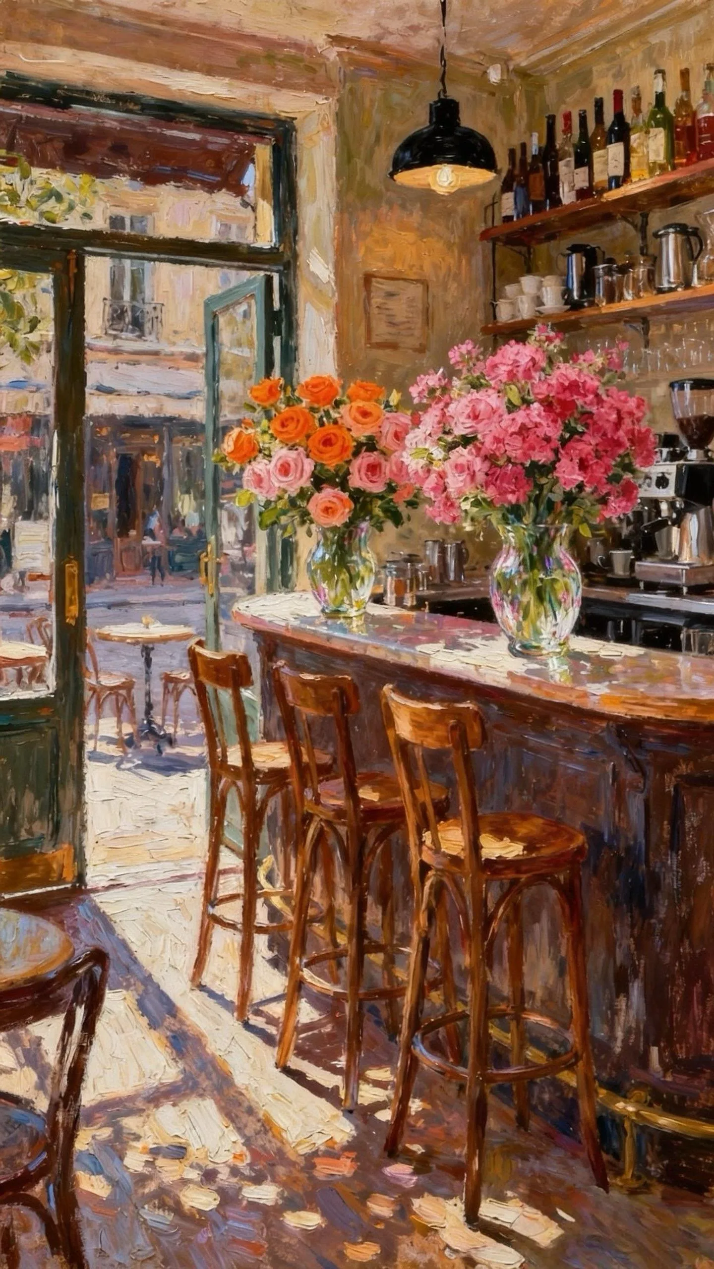 花漾吧台的日光序章 — Oil on canvas