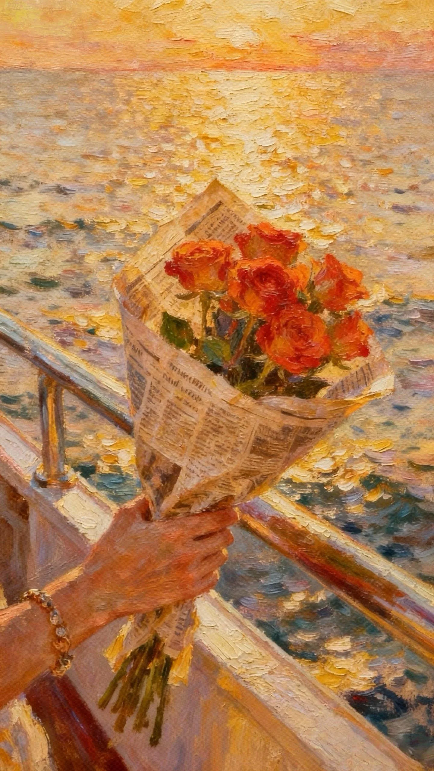 航途落日的花信 — Oil on canvas