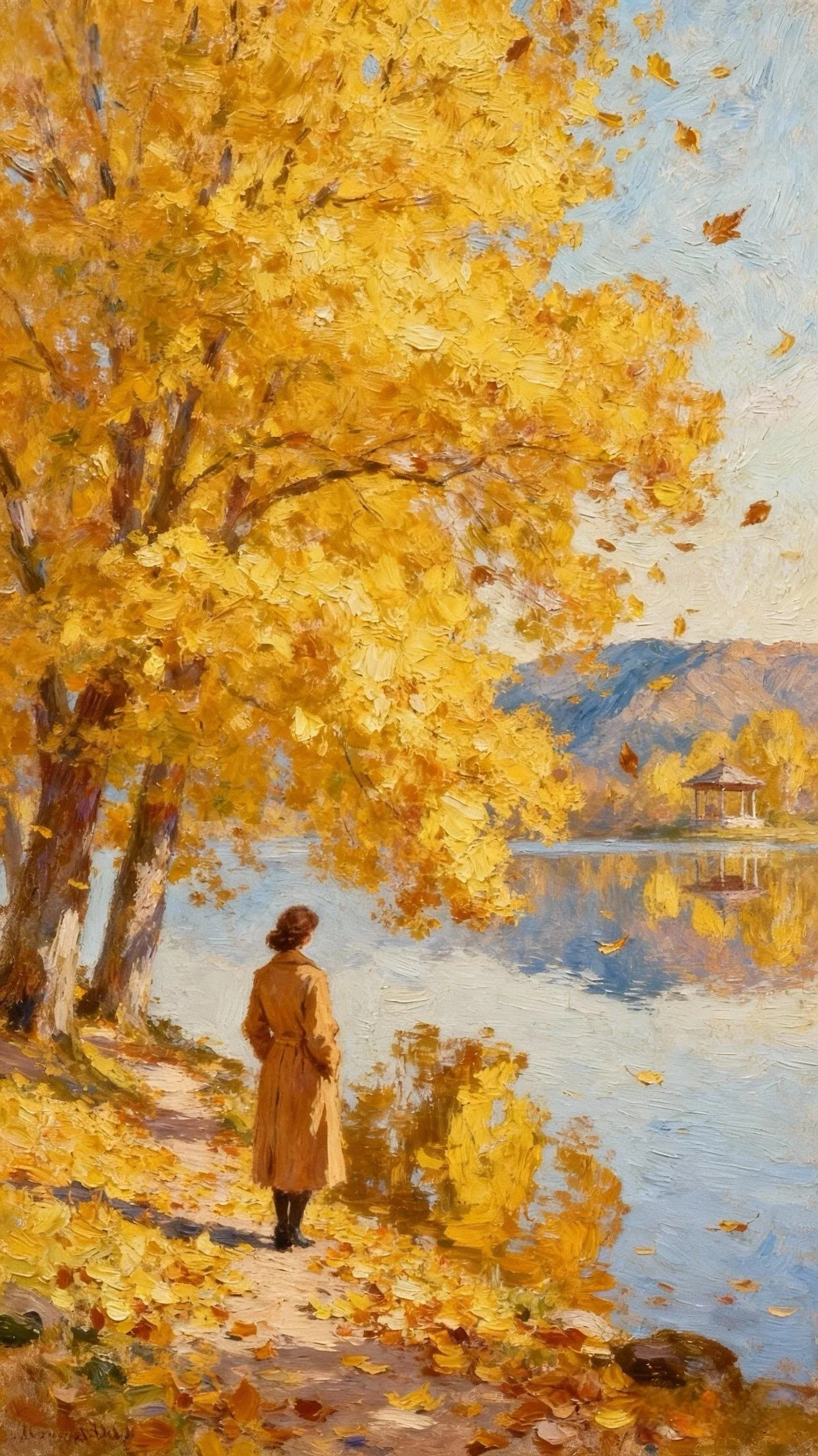 金叶湖的晚秋 — Oil on canvas