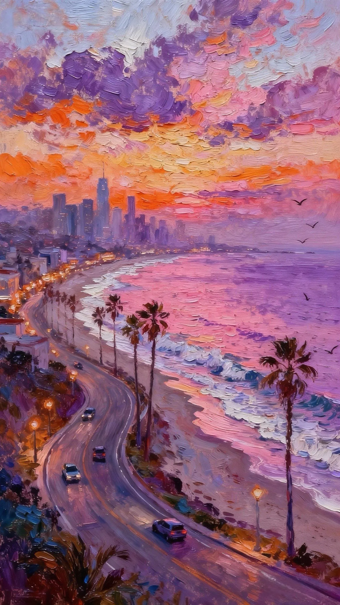 紫焰海岸线 — Oil on canvas