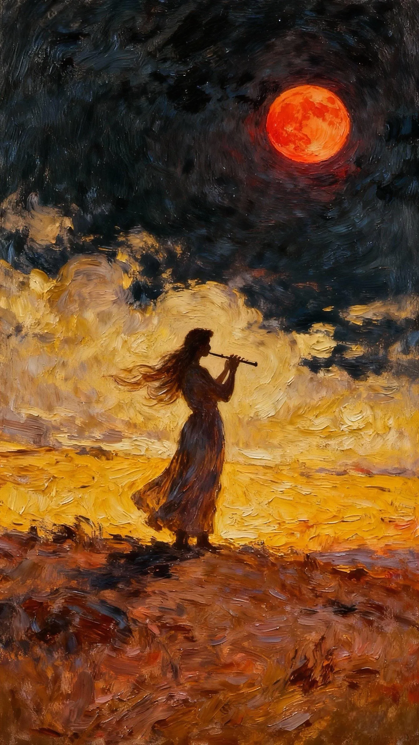 赤月长笛 — Oil on canvas