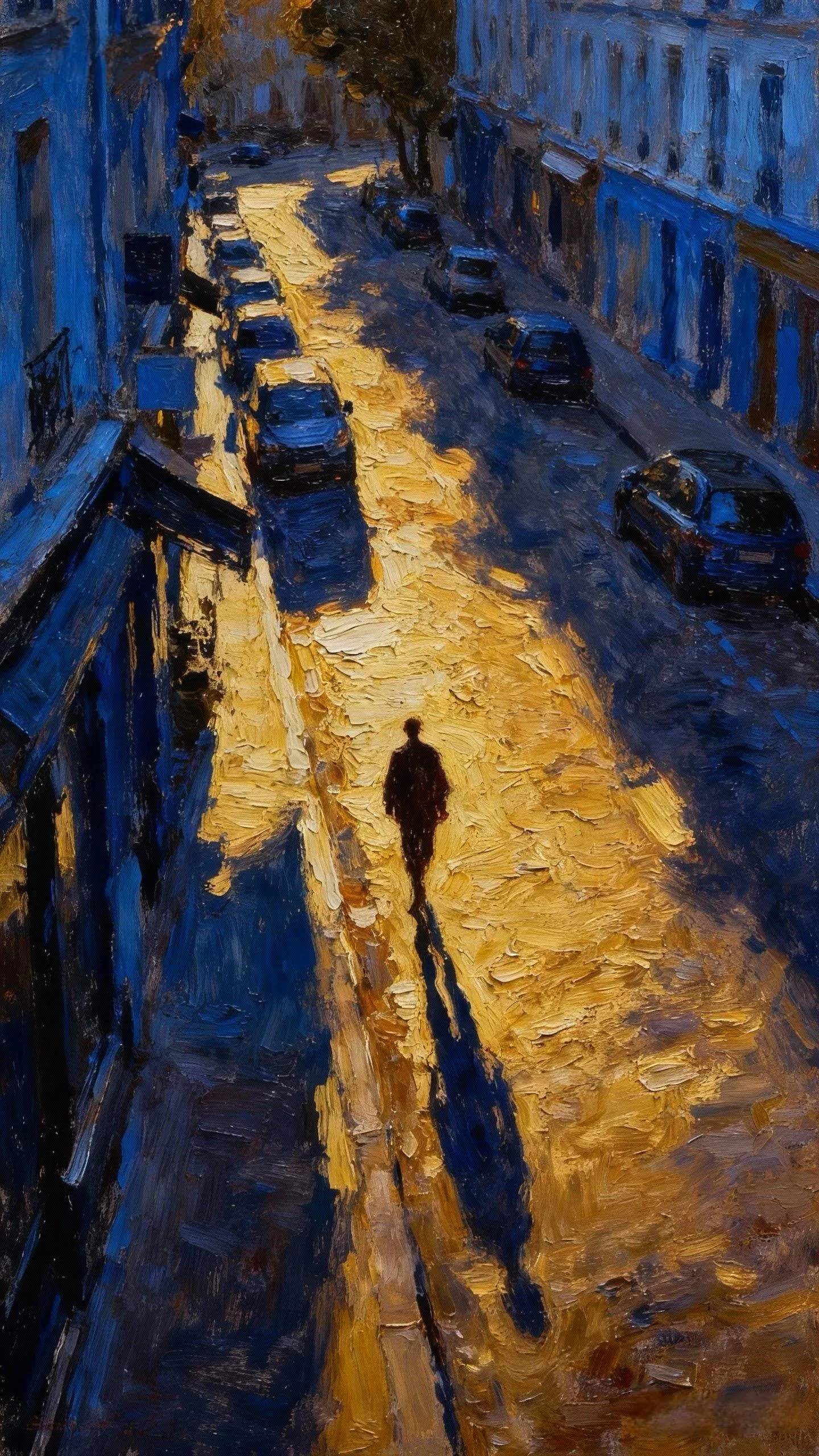 鎏金巷的孤影 — Oil on canvas