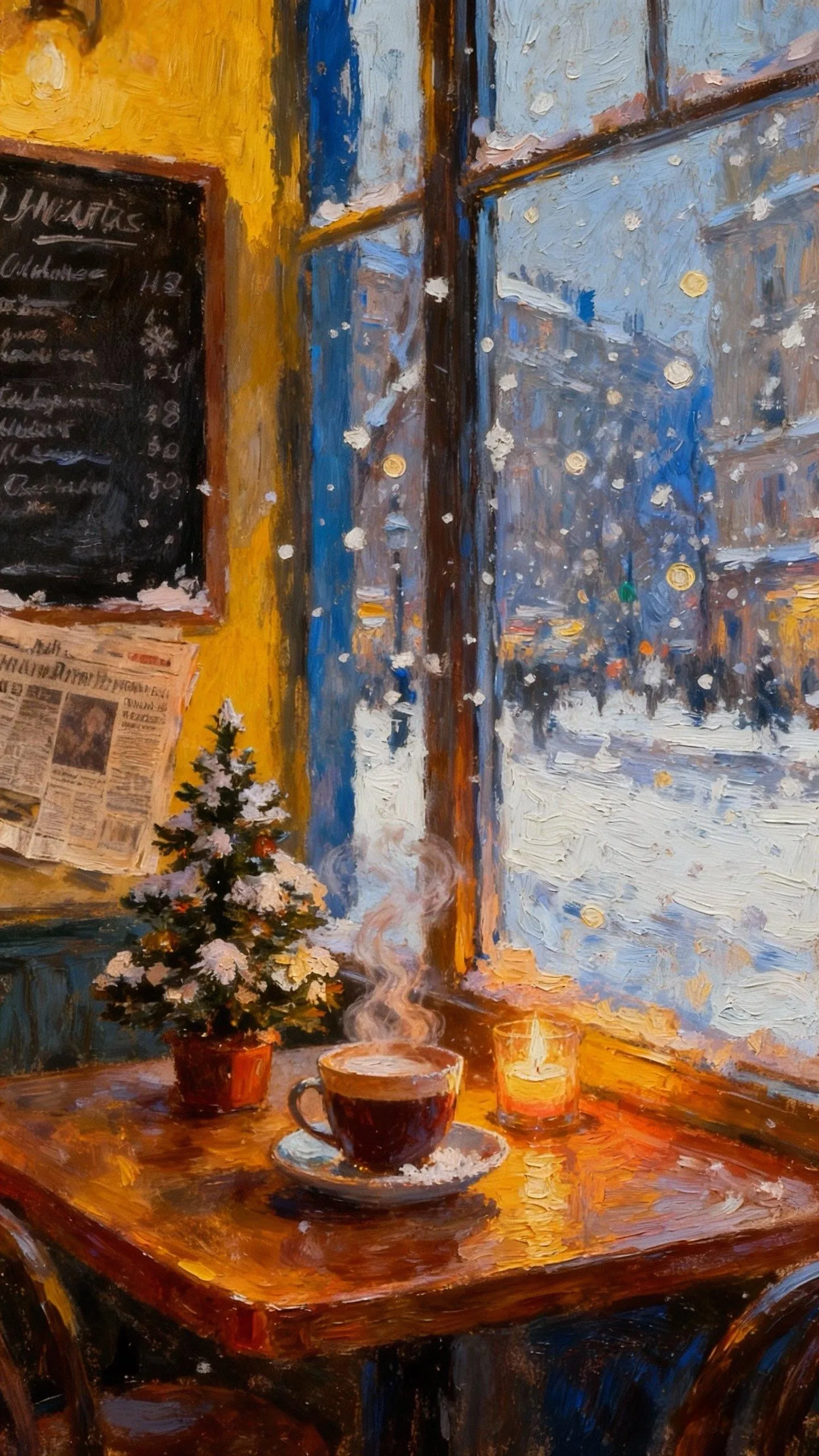 暖窗雪 — Oil on canvas
