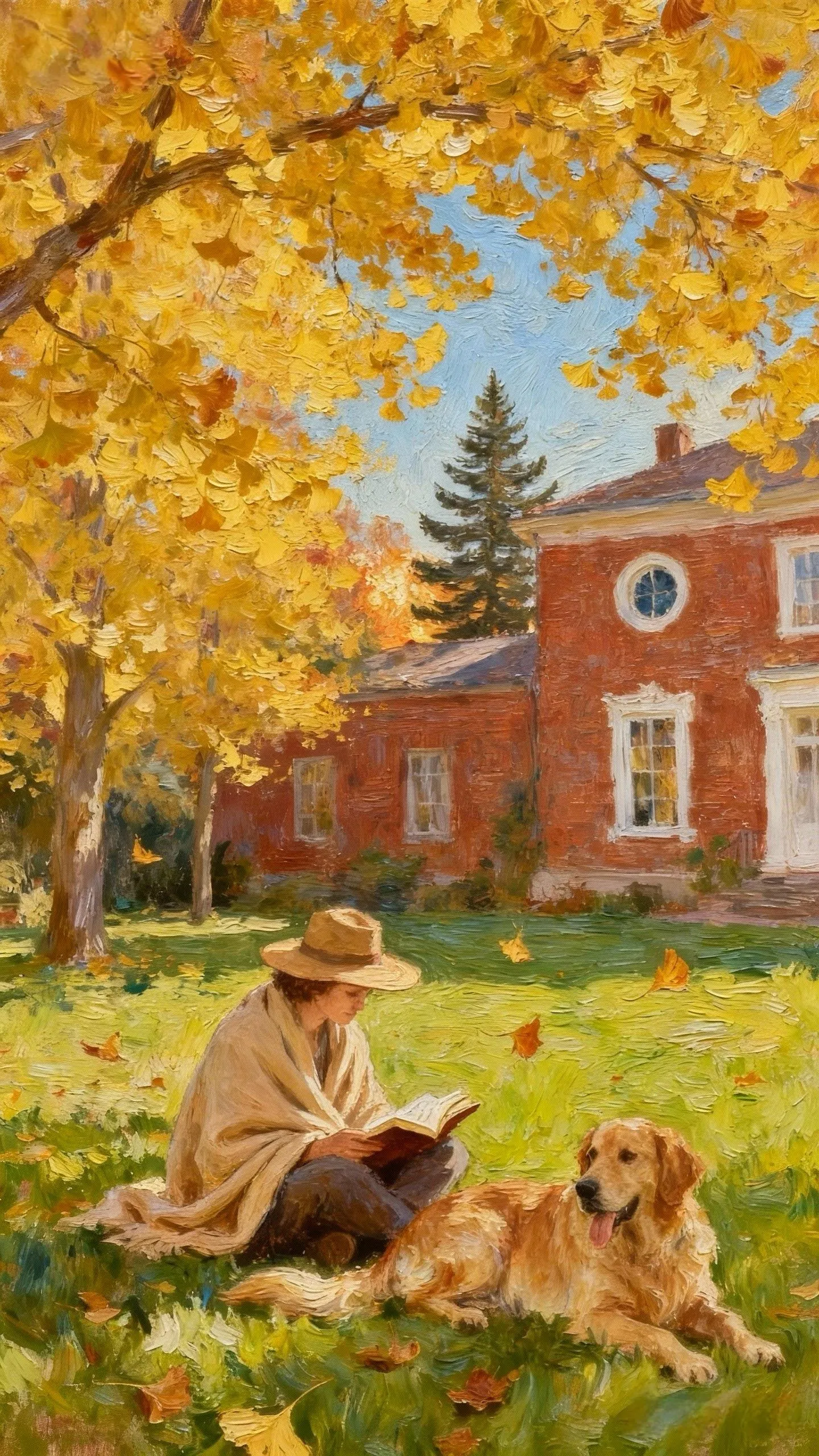 银杏落满书页 — Oil on canvas