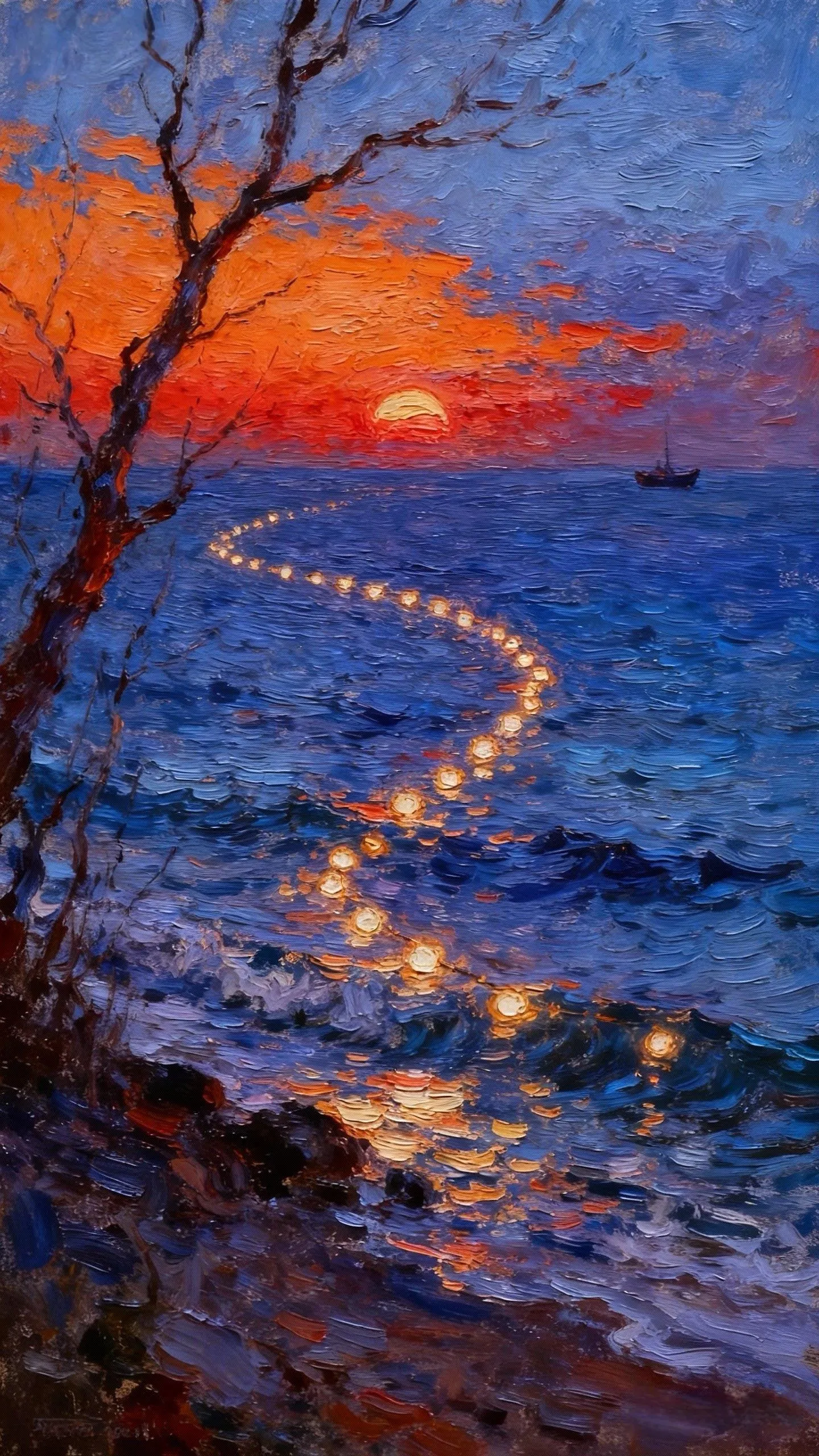 焰海灯径 — Oil on canvas