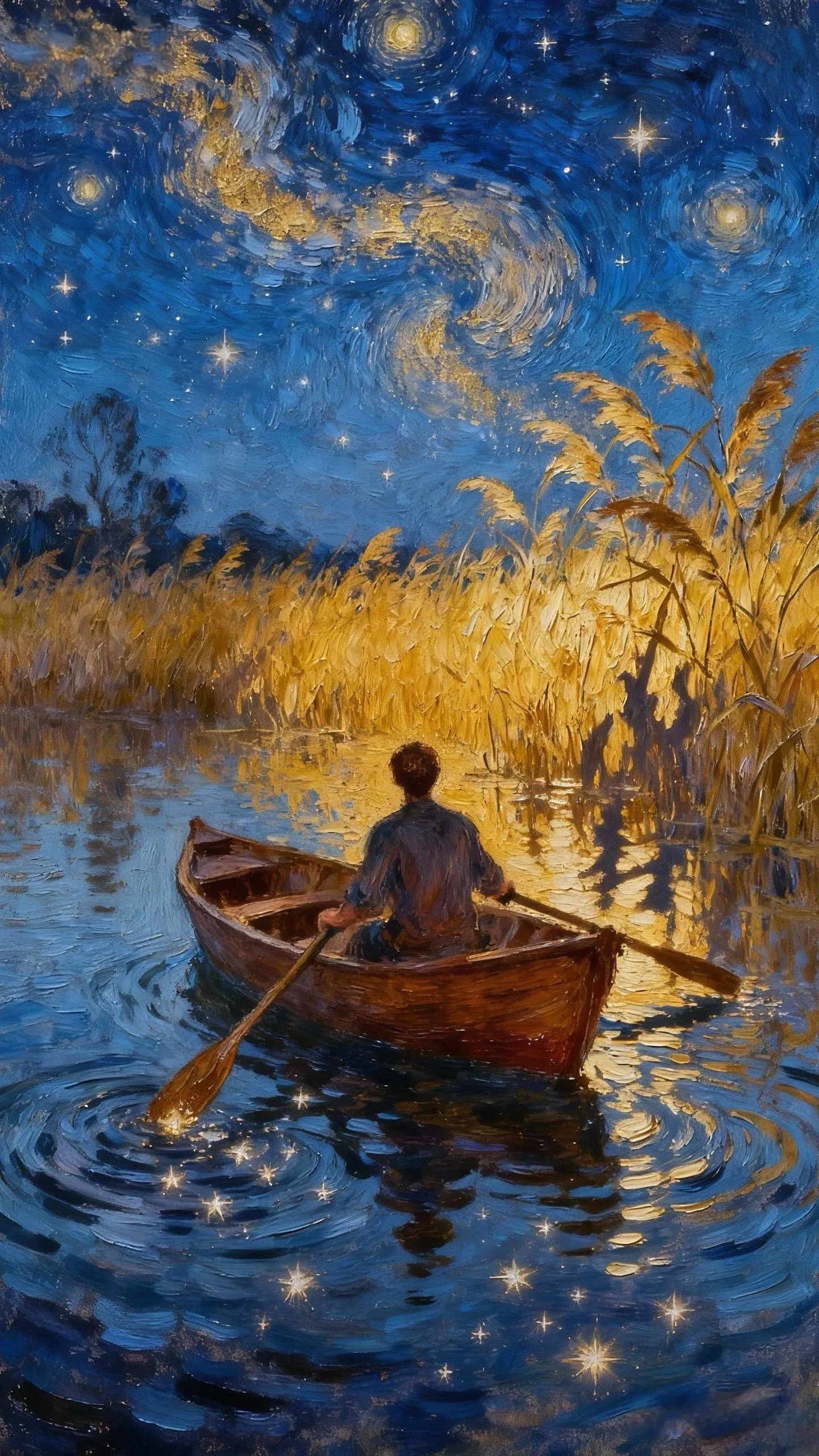 星河浸岸的桨声 — Oil on canvas