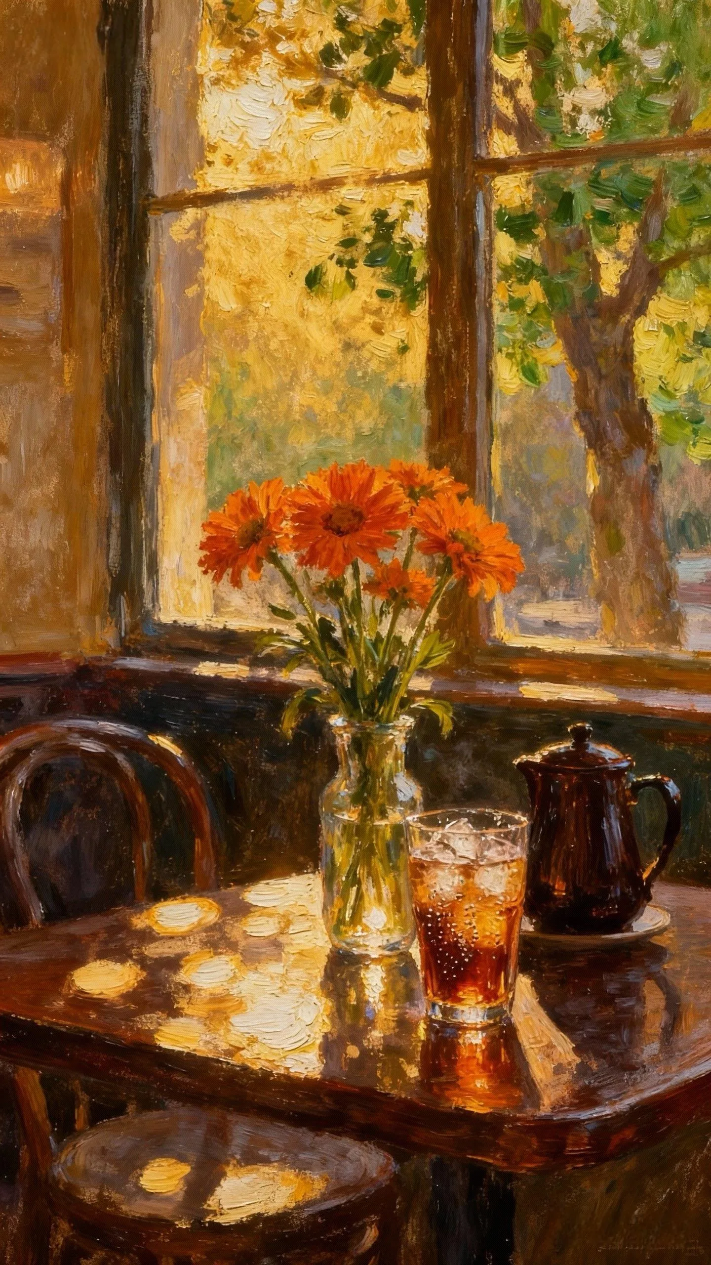 夏窗的金箔光 — Oil on canvas