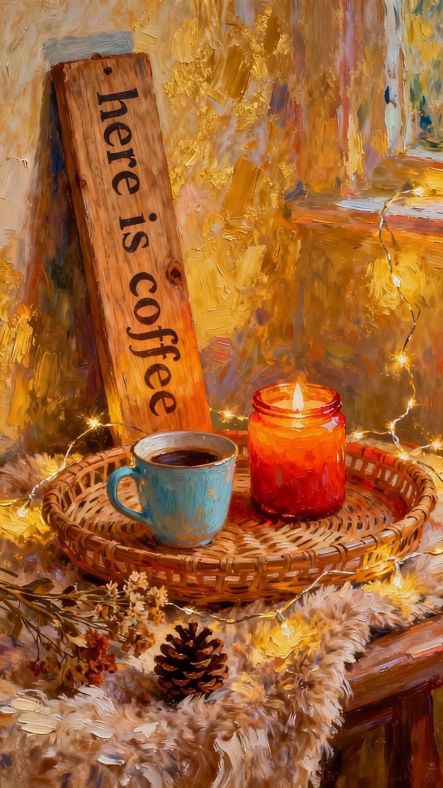 咖啡香里的星子 — Oil on canvas