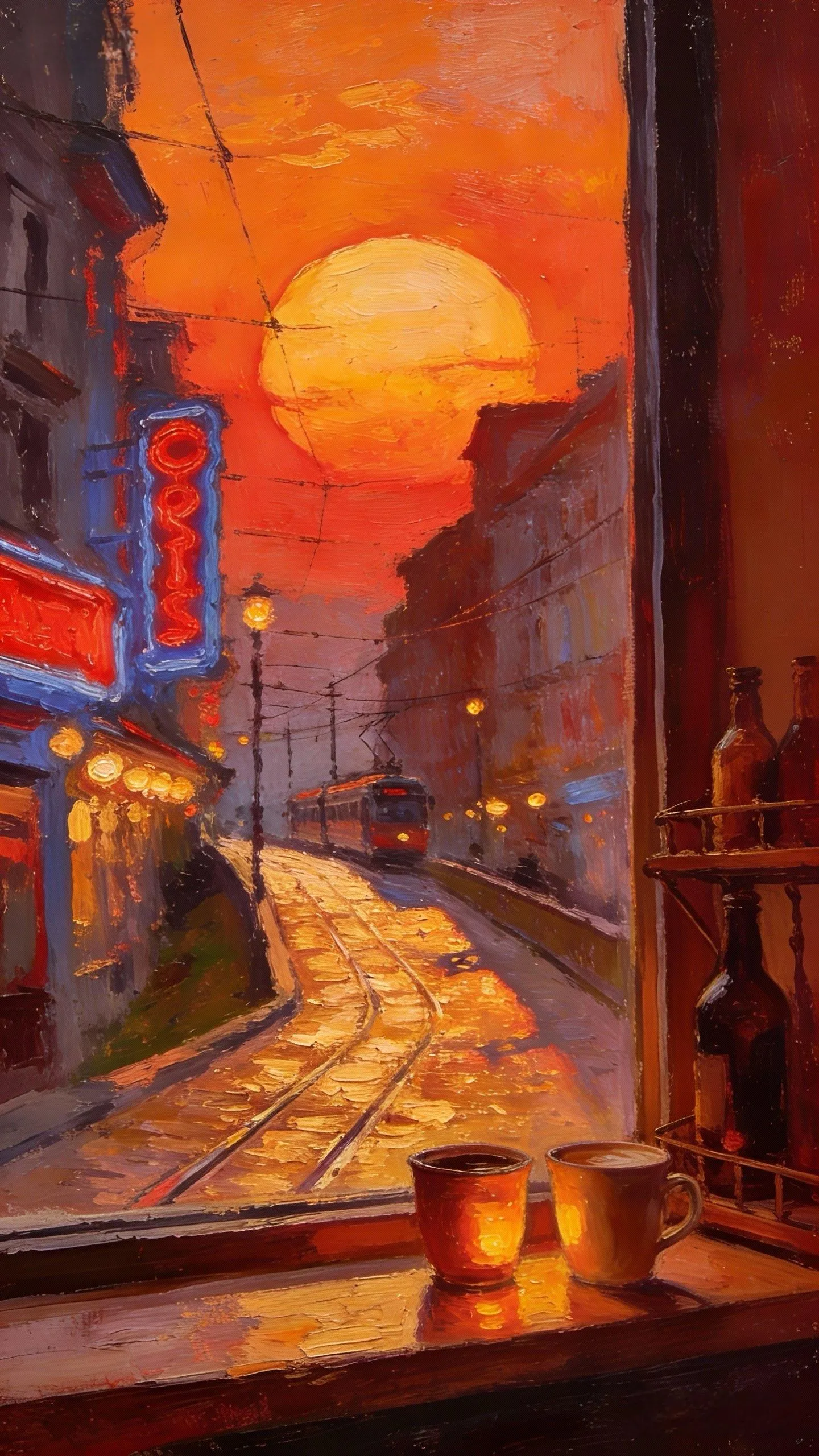 熔金落日里的电车铃 — Oil on canvas
