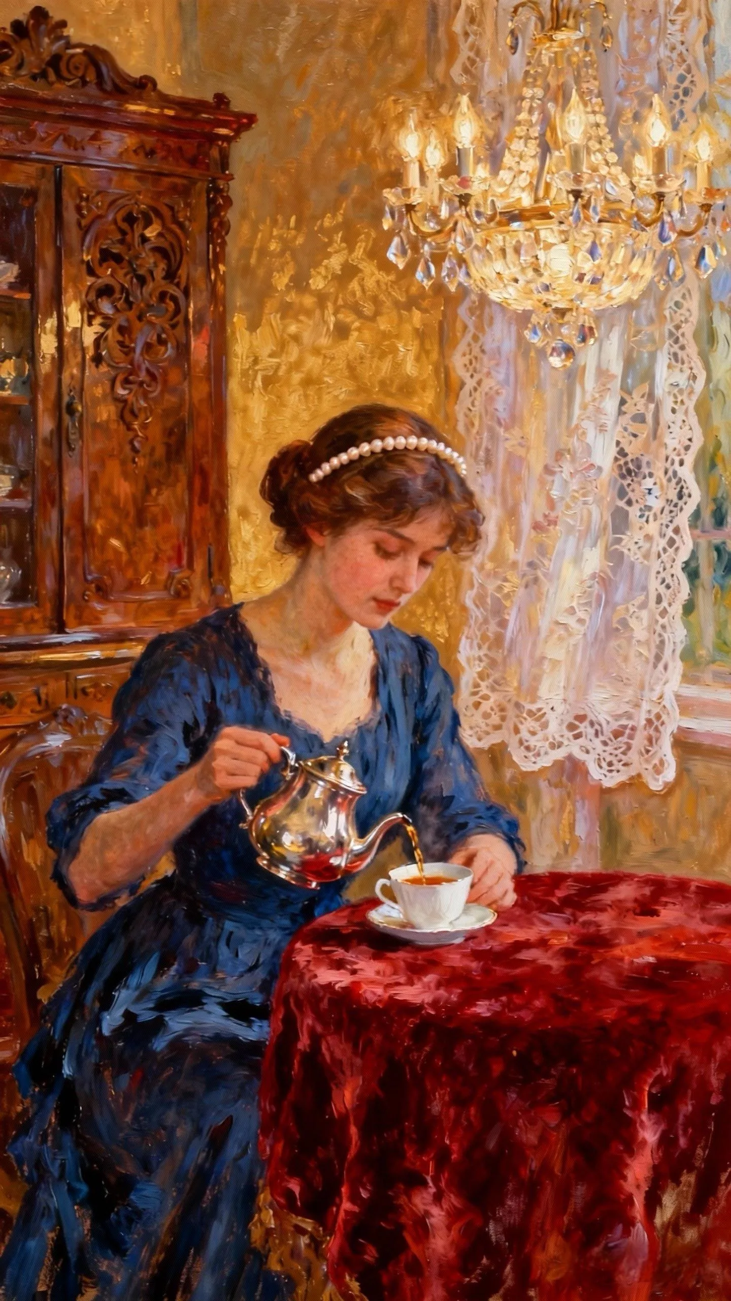 熔金落日的海畔杯盏 — Oil on canvas