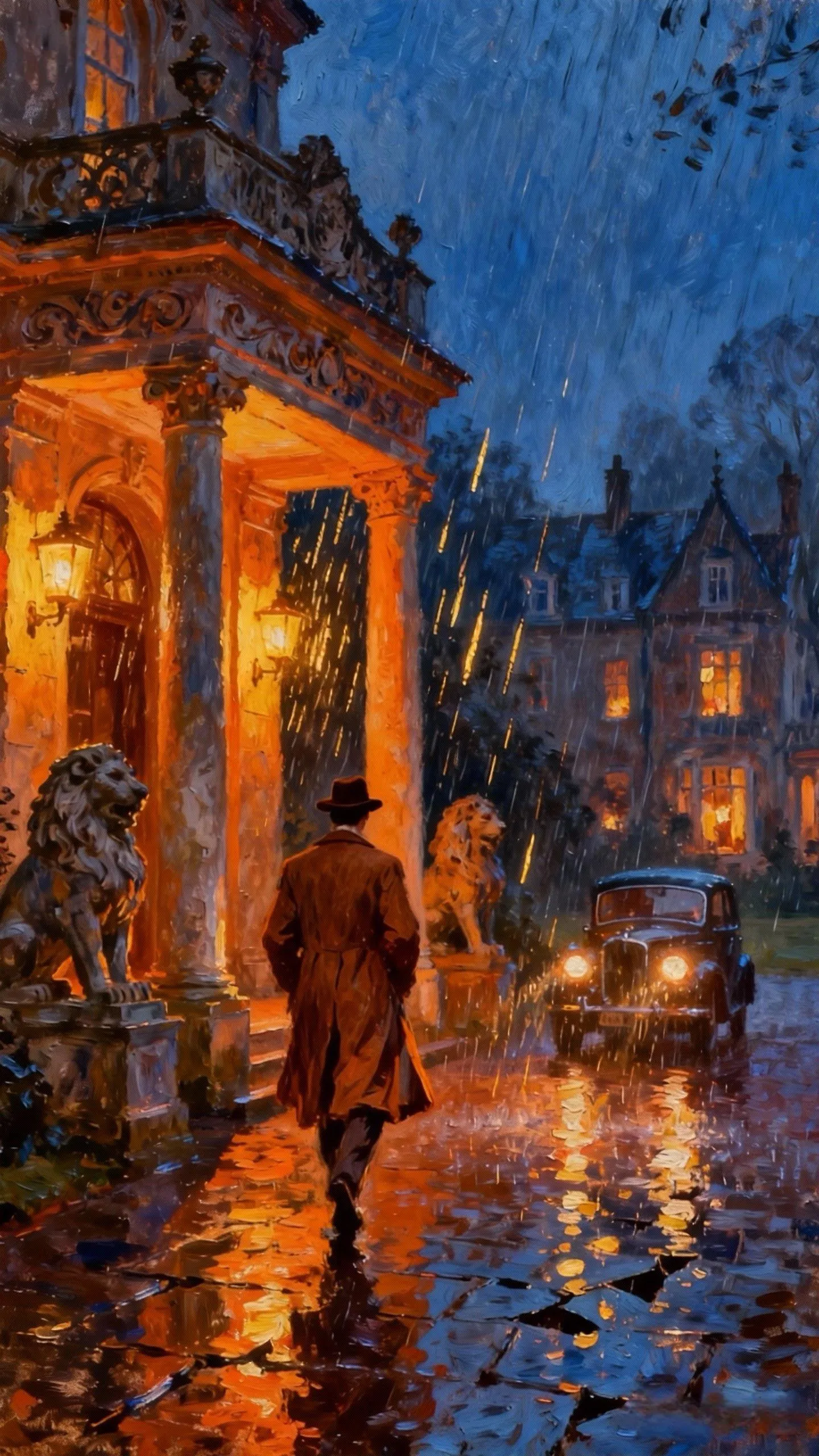 雨夜庄园的归人 — Oil on canvas