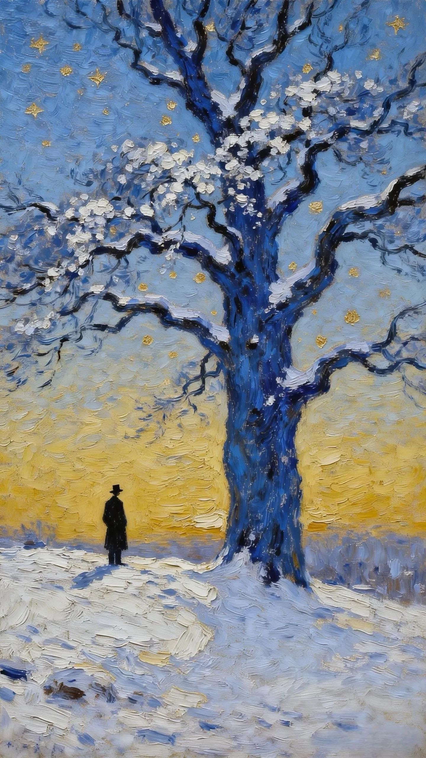 雪树星天的凝望 — Oil on canvas