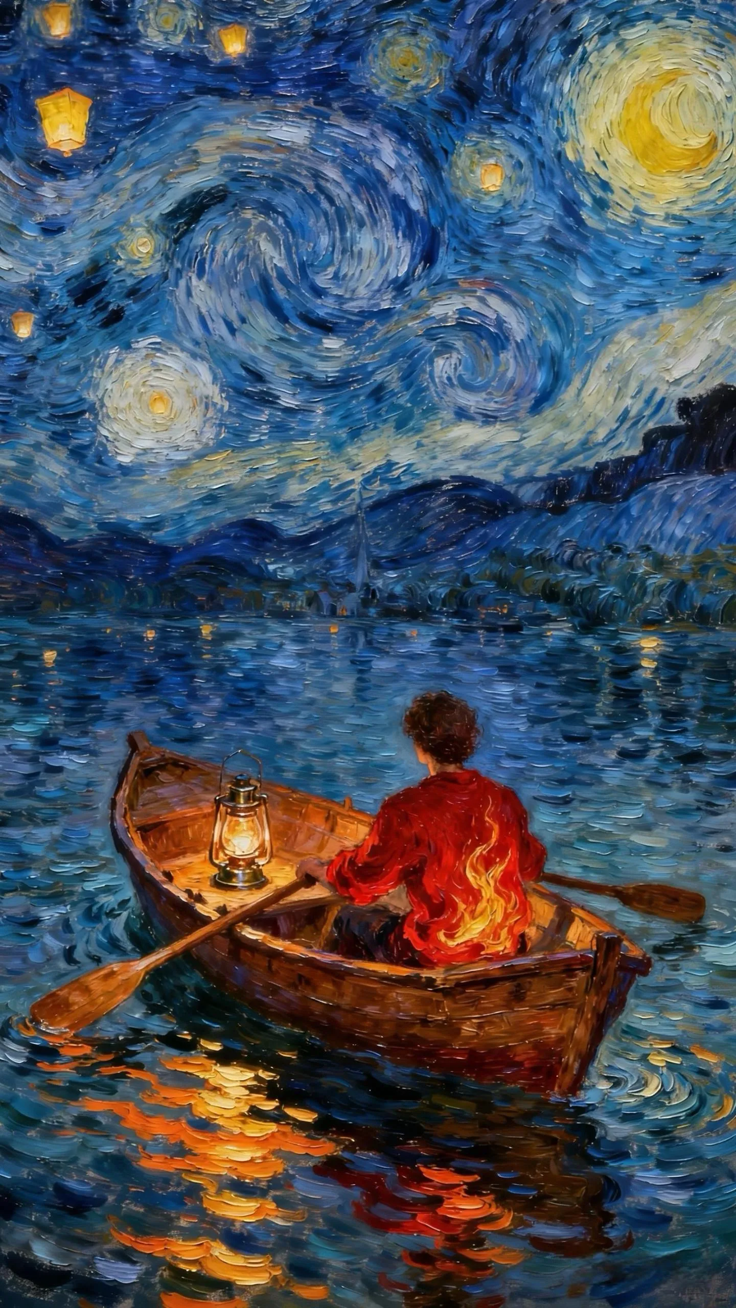 星夜渡舟的光 — Oil on canvas