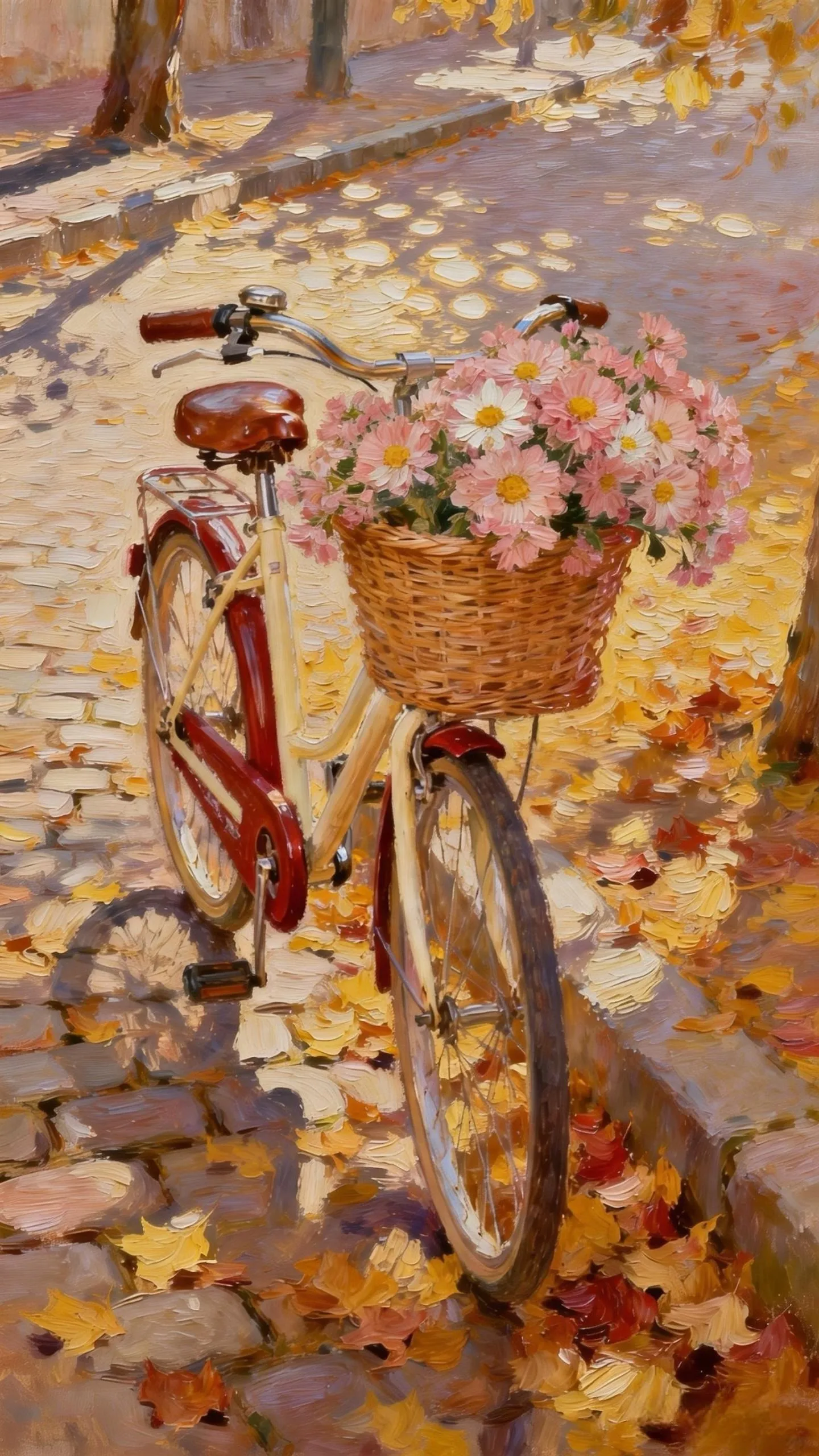 秋光里的花车私语 — Oil on canvas