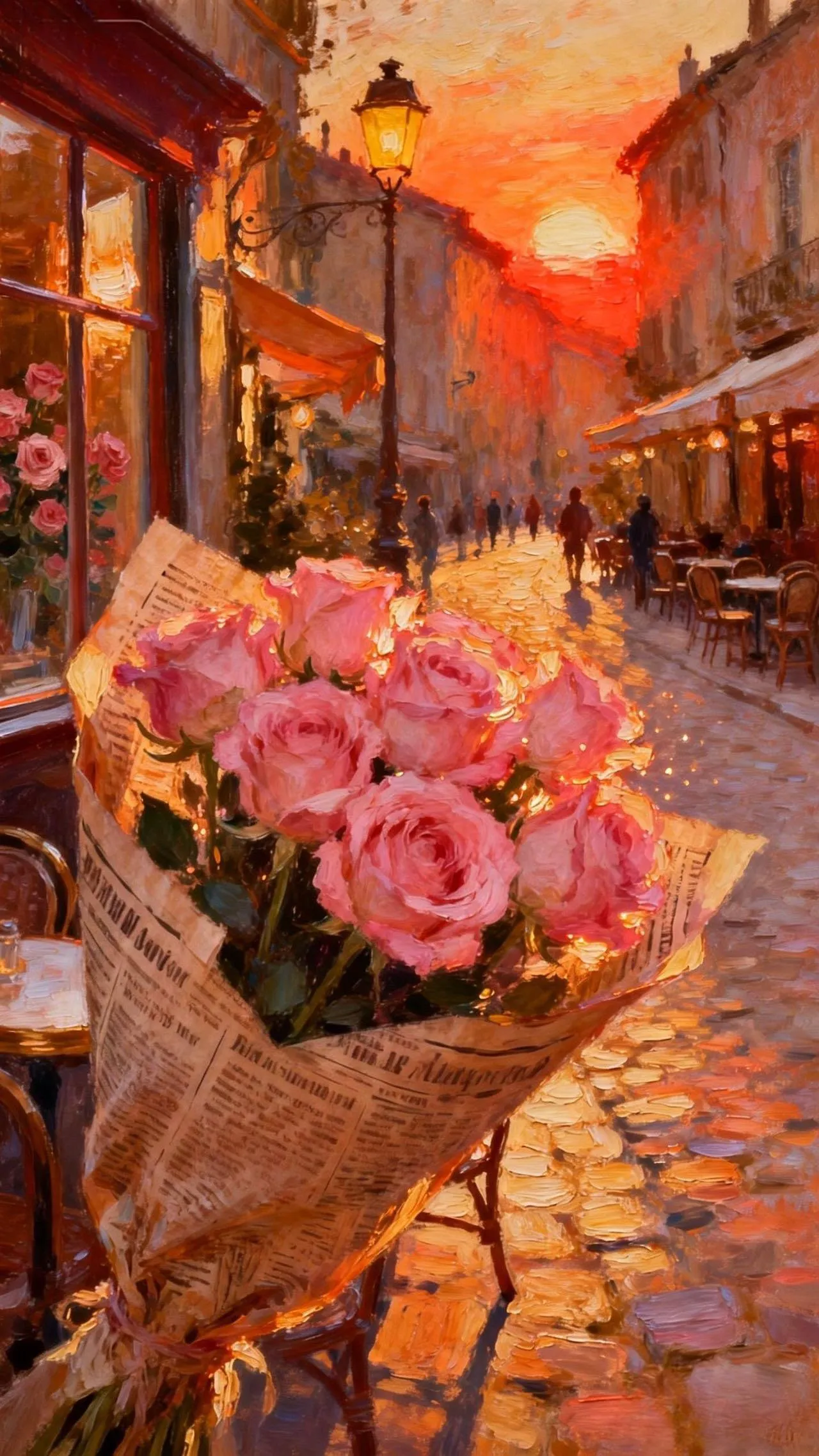玫瑰与黄昏 — Oil on canvas