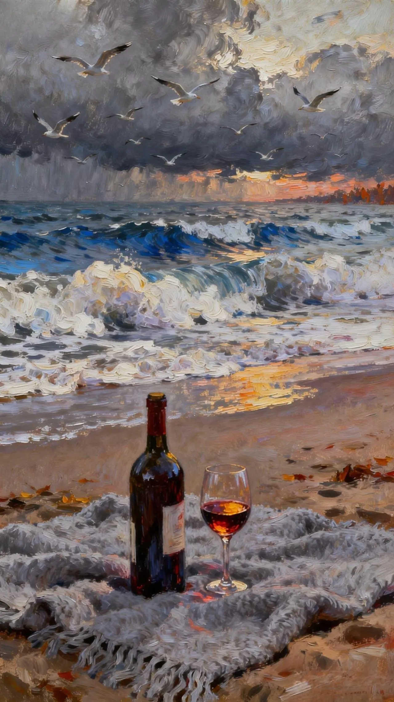 潮声与酒 — Oil on canvas