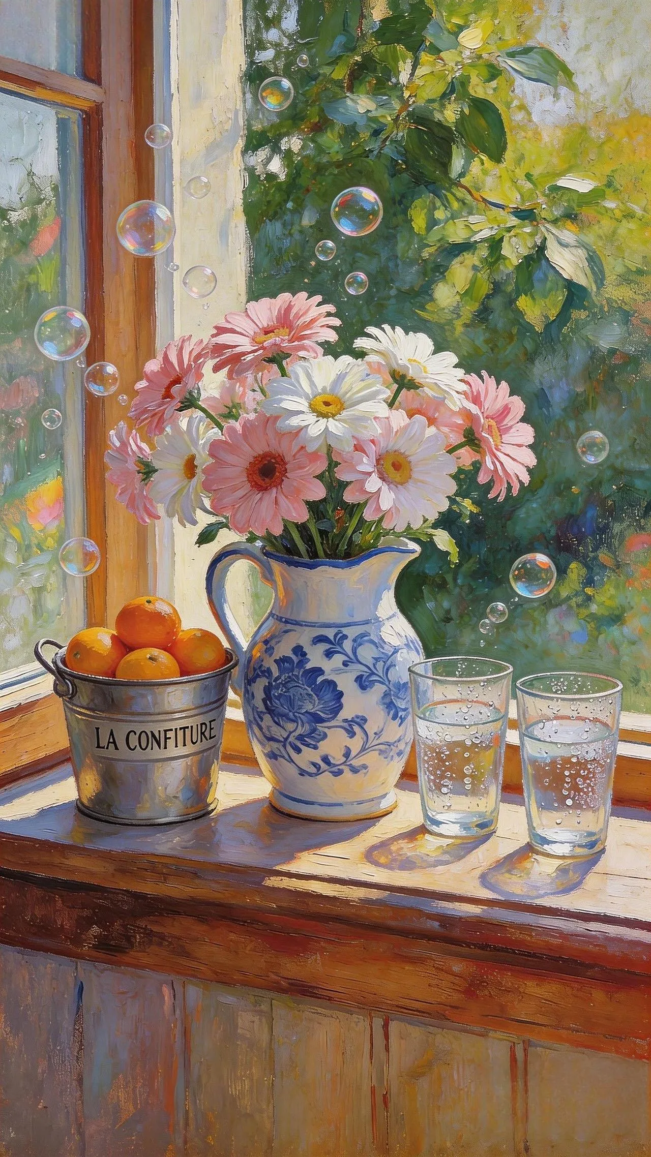 窗畔晴光 — Oil on canvas