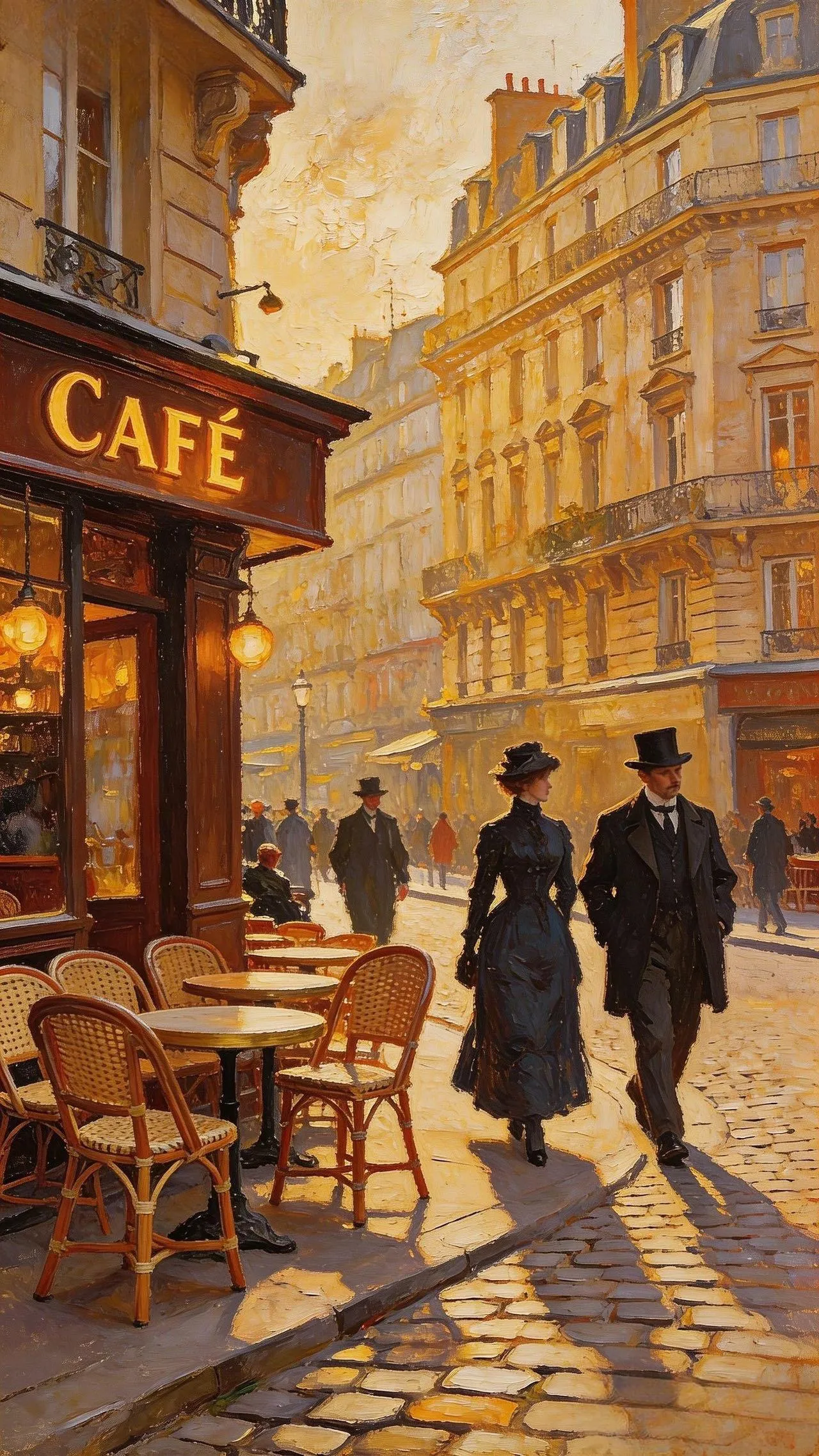 街角咖啡馆 — Oil on canvas