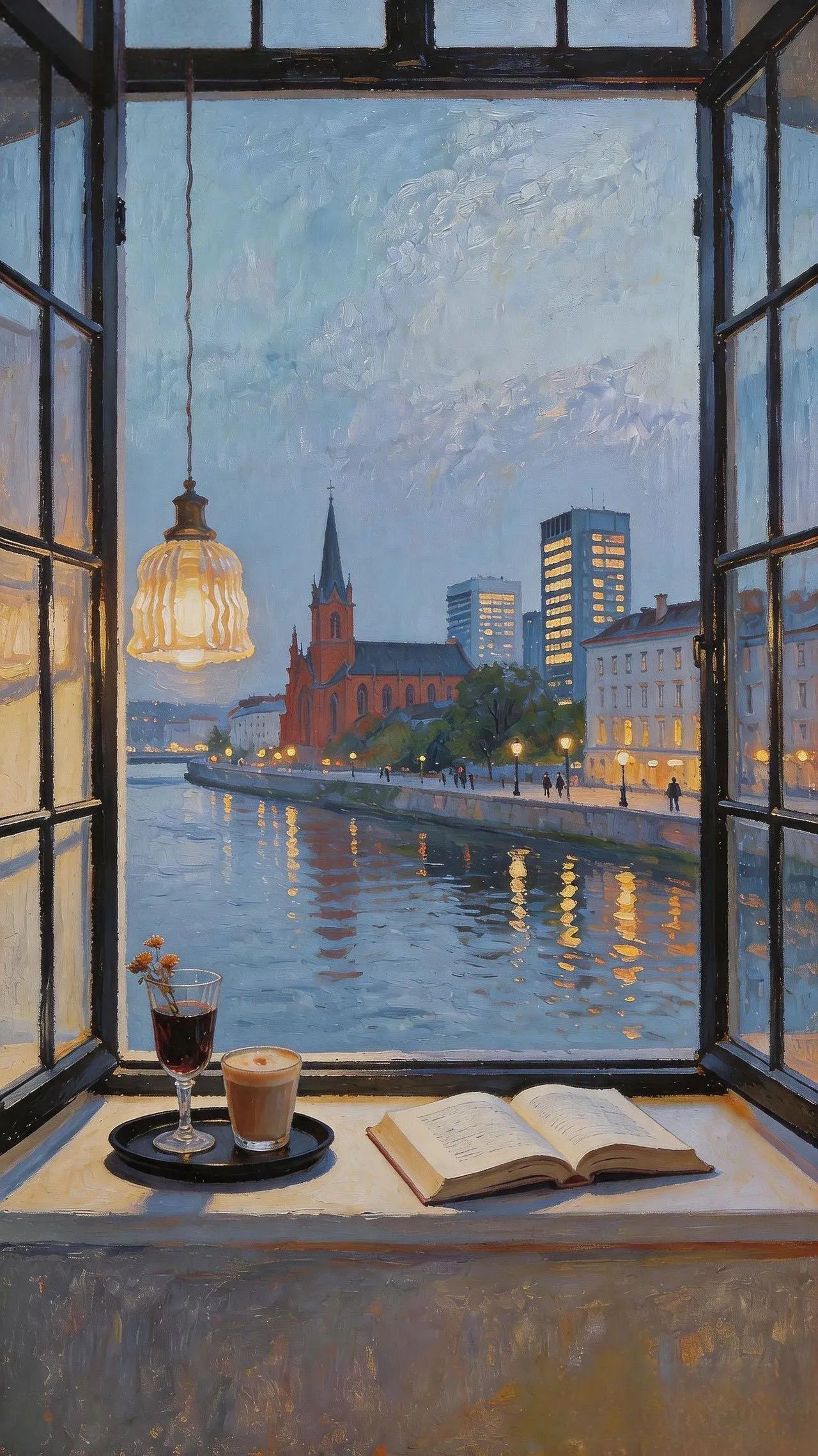 窗畔黄昏 — Oil on canvas