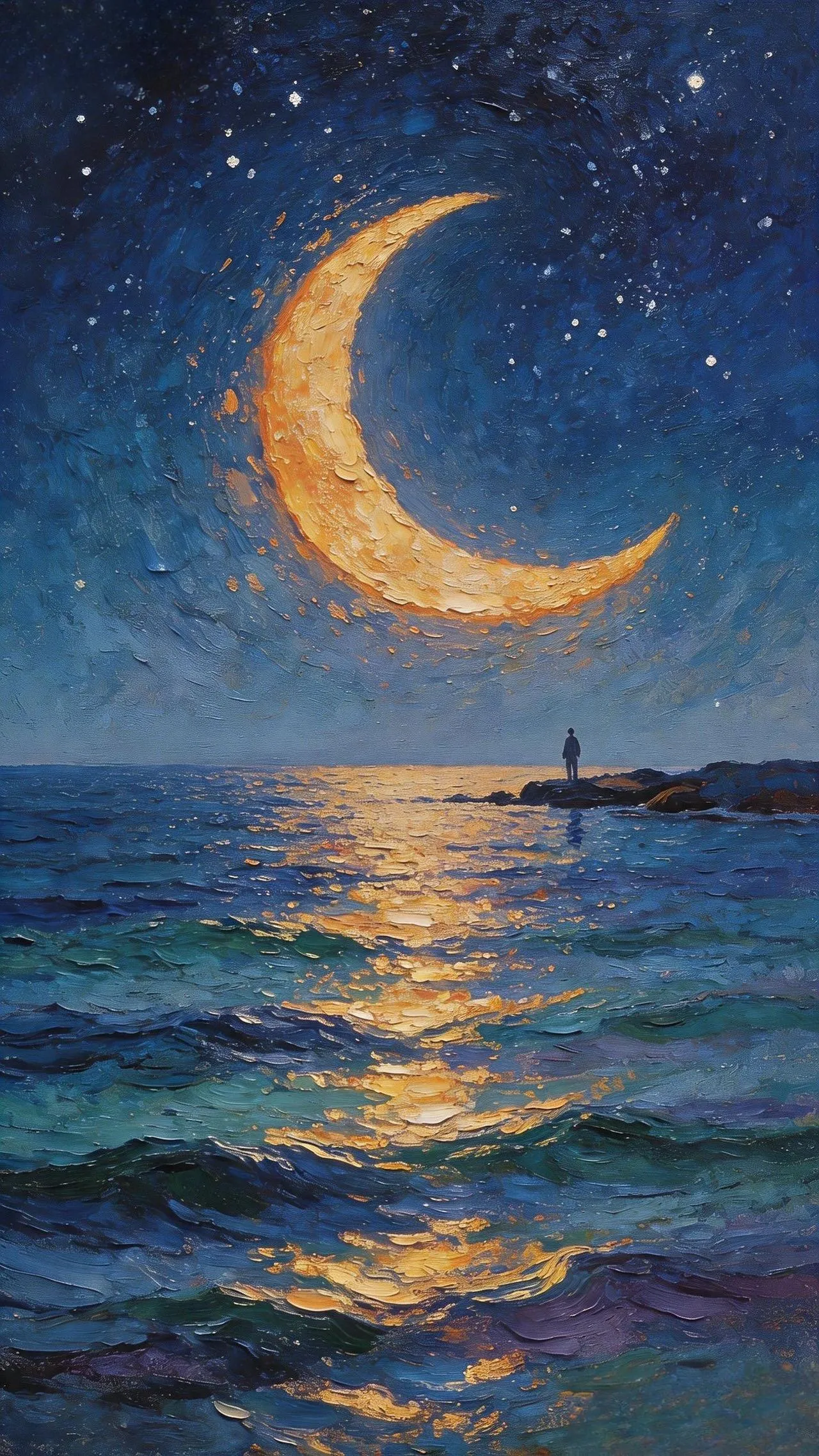 星月孤赴 — Oil on canvas