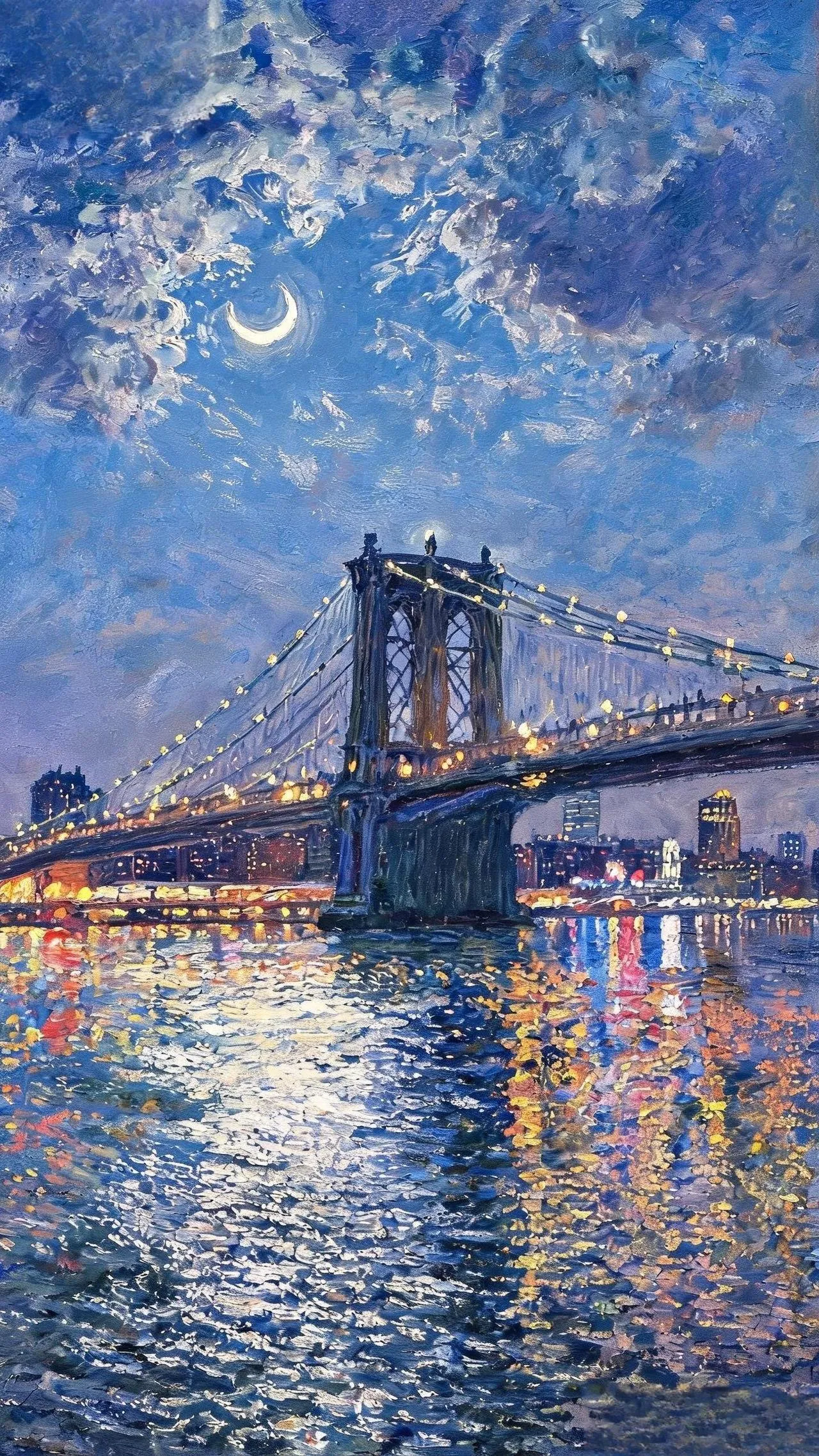 夜桥 — Oil on canvas