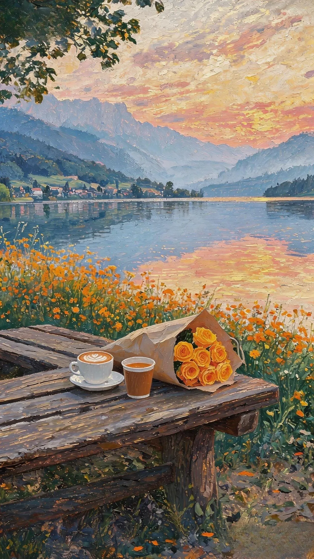 湖畔暮憩 — Oil on canvas