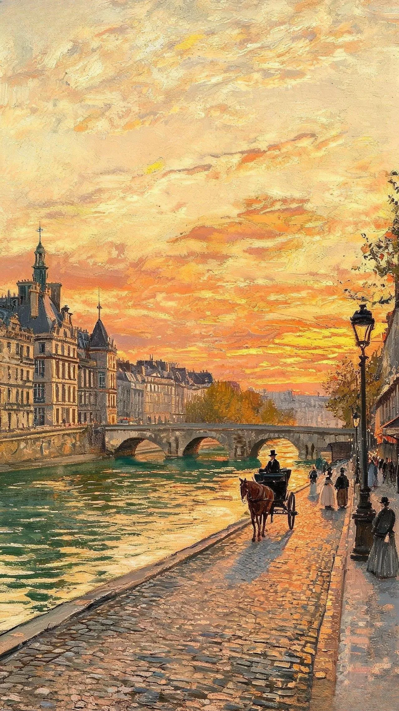塞纳暮色 — Oil on canvas